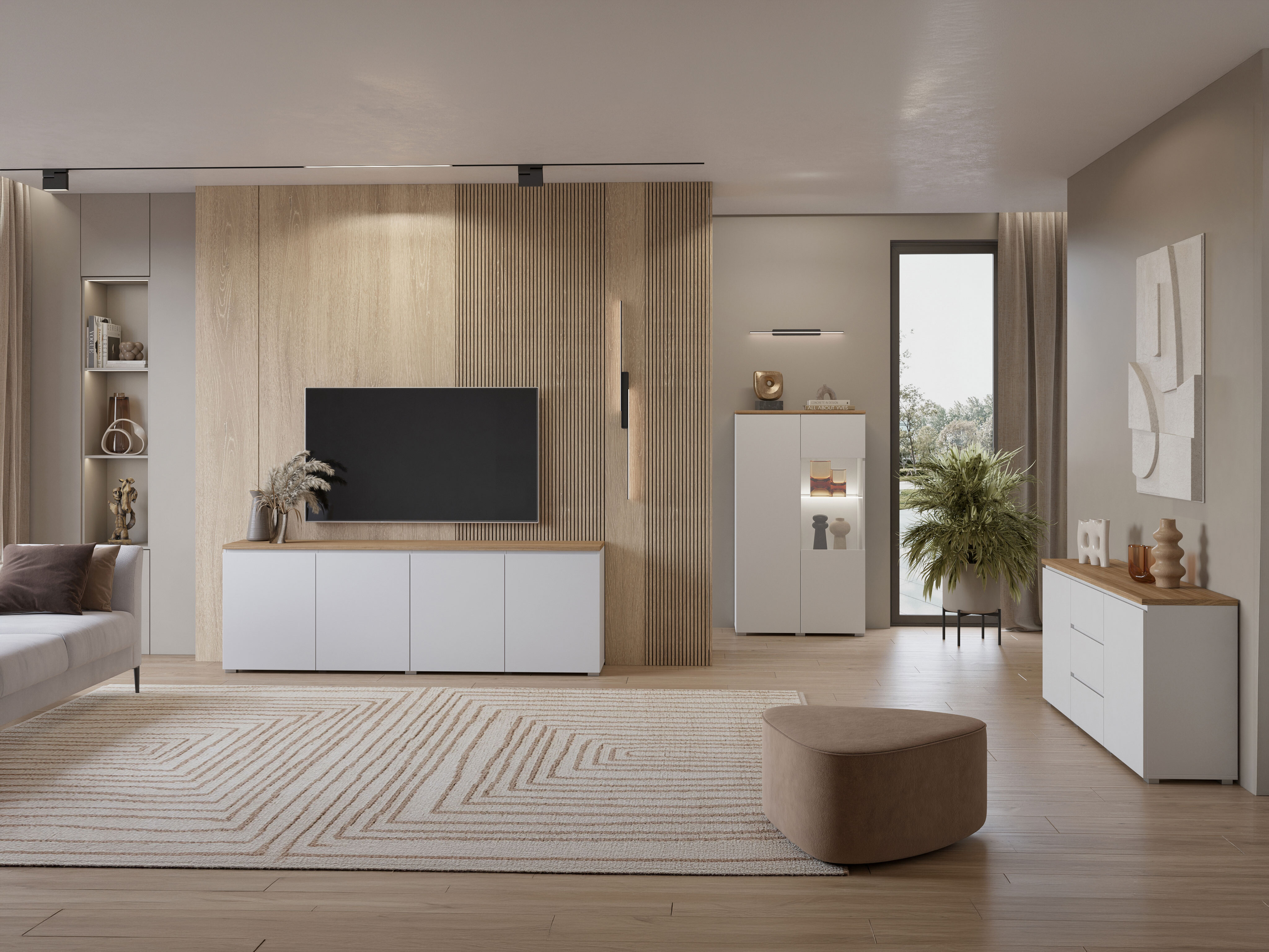 Hylly Baletu 108 (Valkoinen + Tammi)