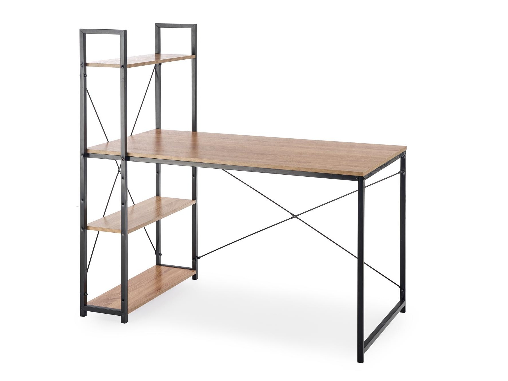 Työpöytä Houston 1888 (Sonoma-tammi + Musta)