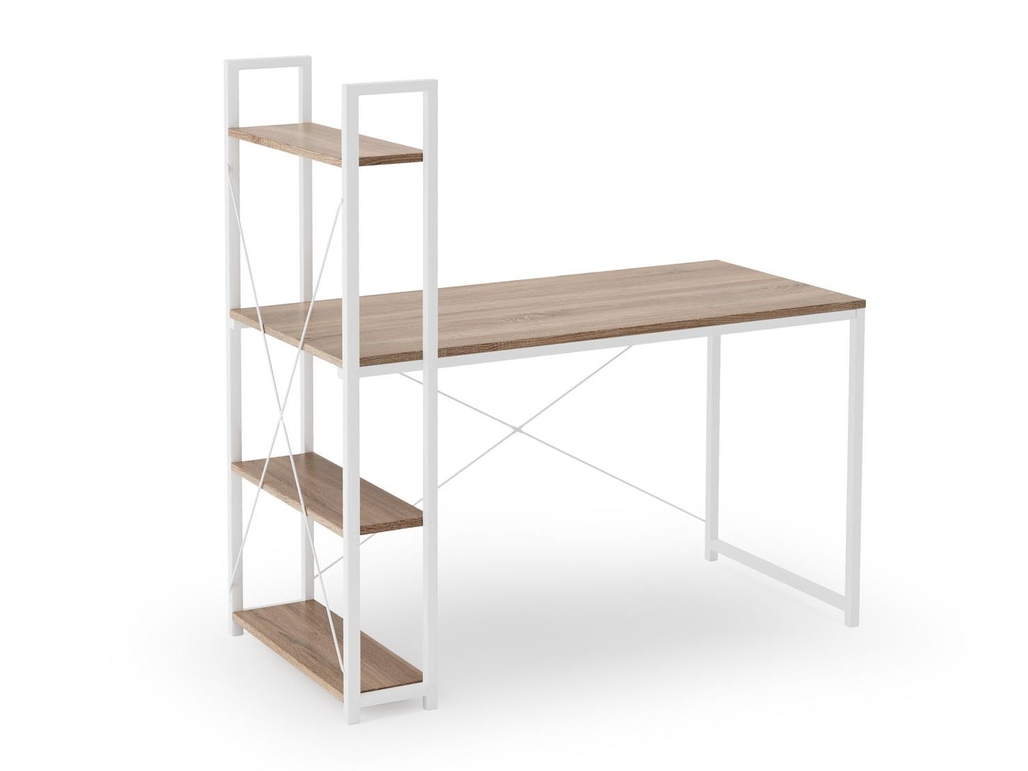 Työpöytä Houston 1888 (Sonoma-tammi + Valkoinen)