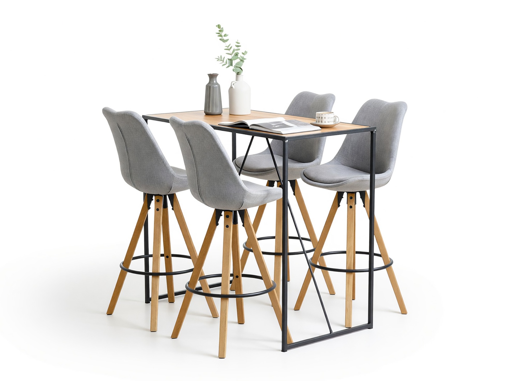 Ruokailuryhmä Norsica 517 (Harmaa + Vaalea puu)