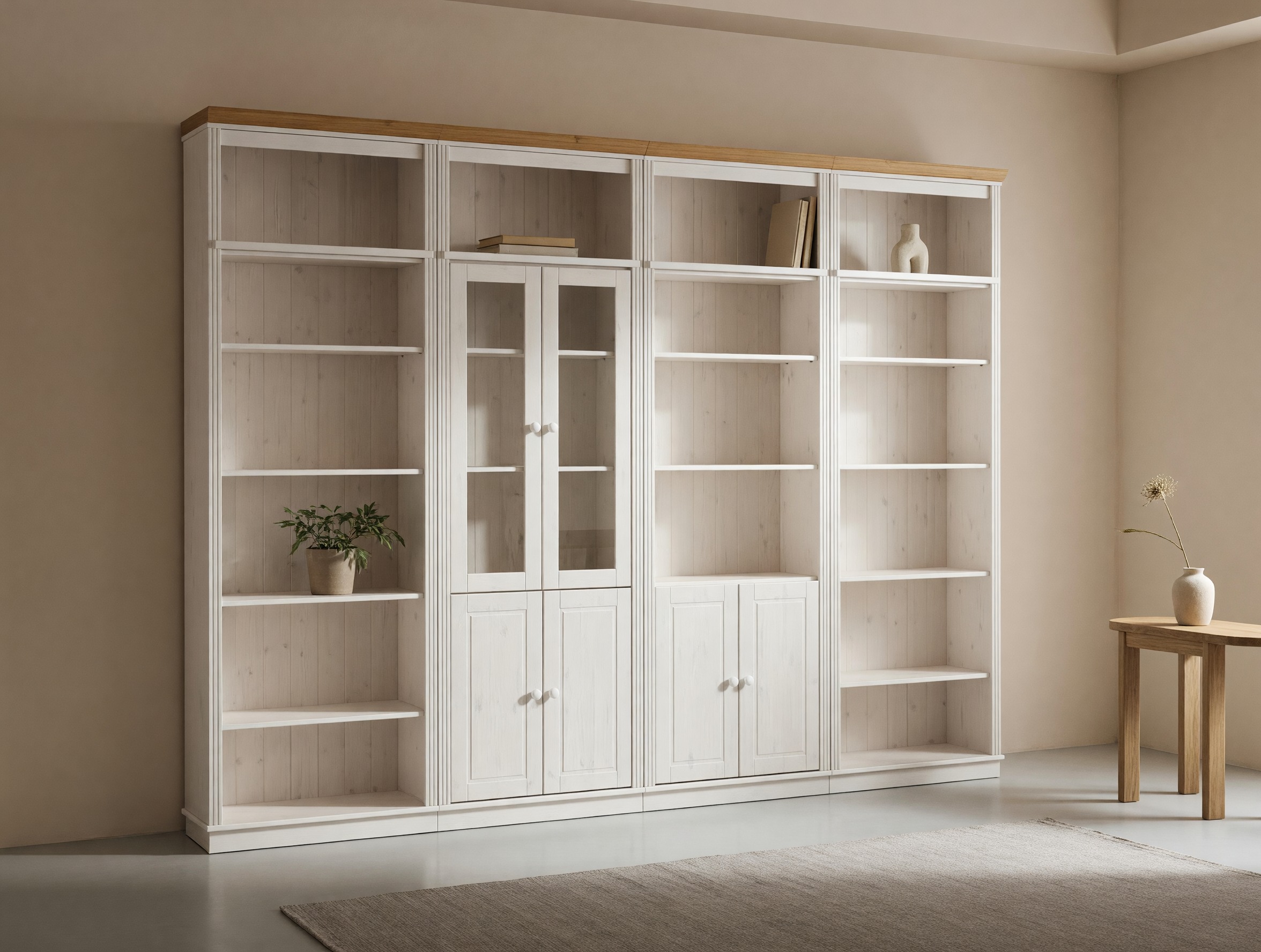 Hyllysetti Saltoro 112 (Valkoinen + Hunajatammi)