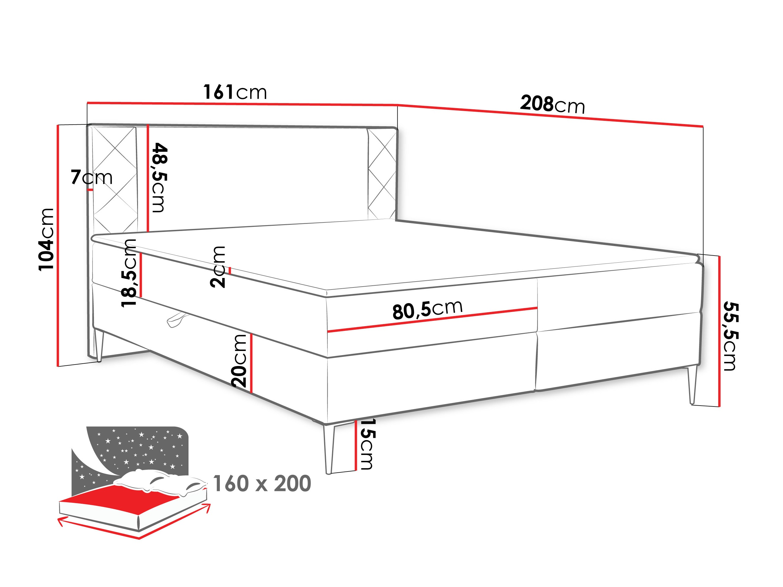Jenkkisänky Providence 200 (Polo 872)