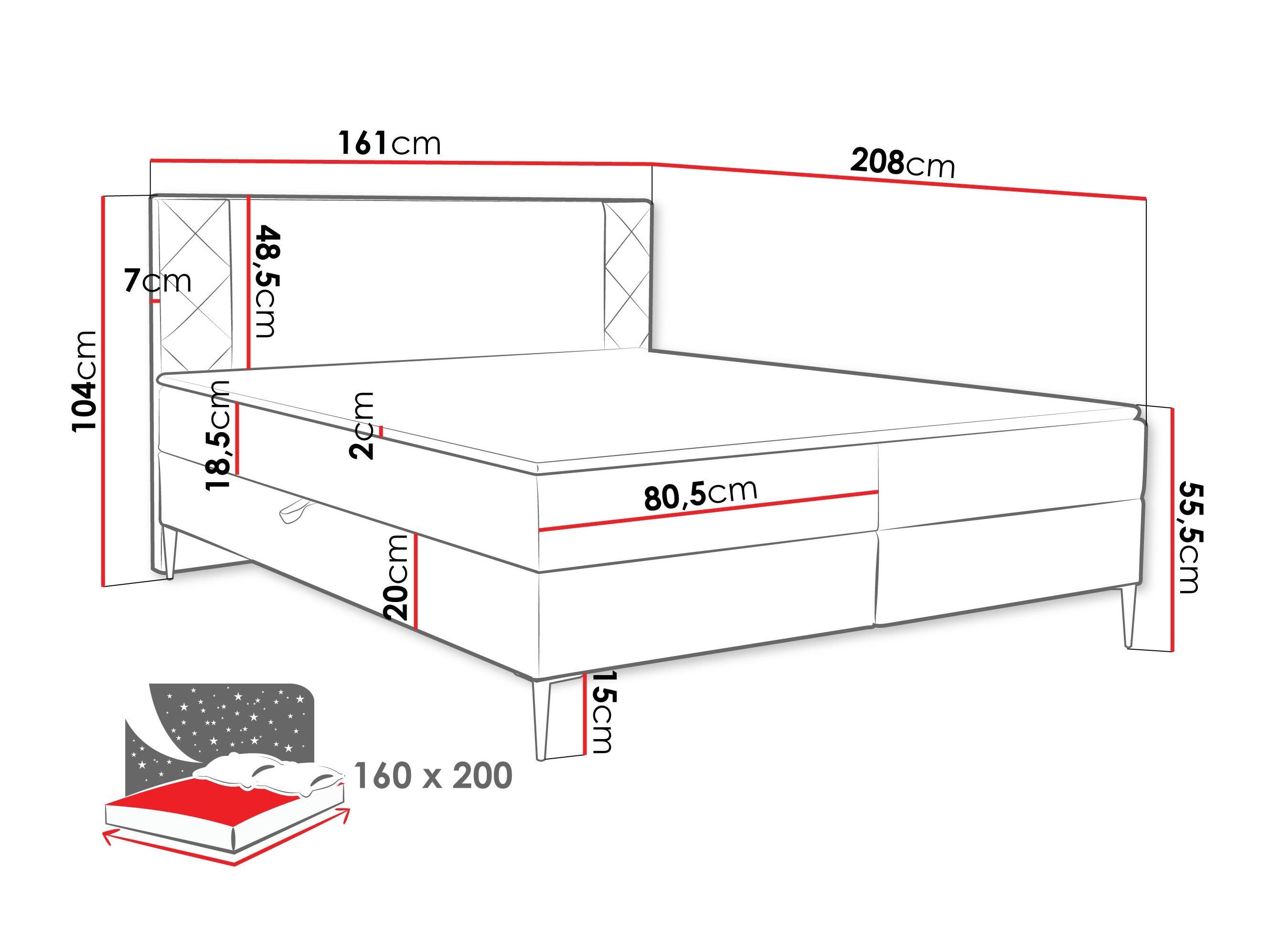 Jenkkisänky Providence 200 (Polo 897)