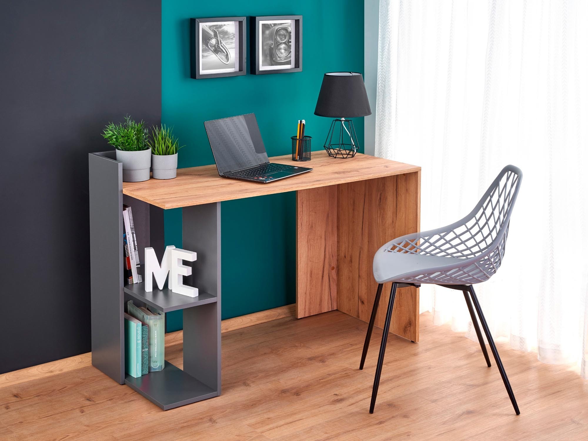 Työpöytä Houston 825 (Tammi + Antrasiitti)