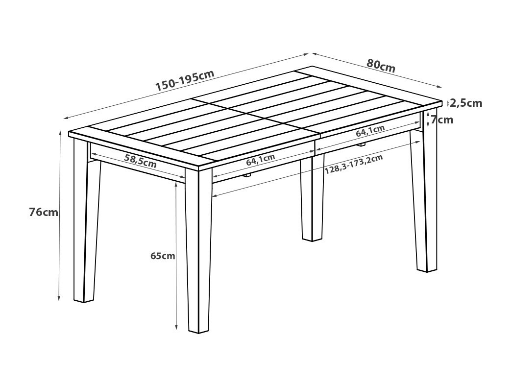Pöytä Denton 947 (Tummanruskea)