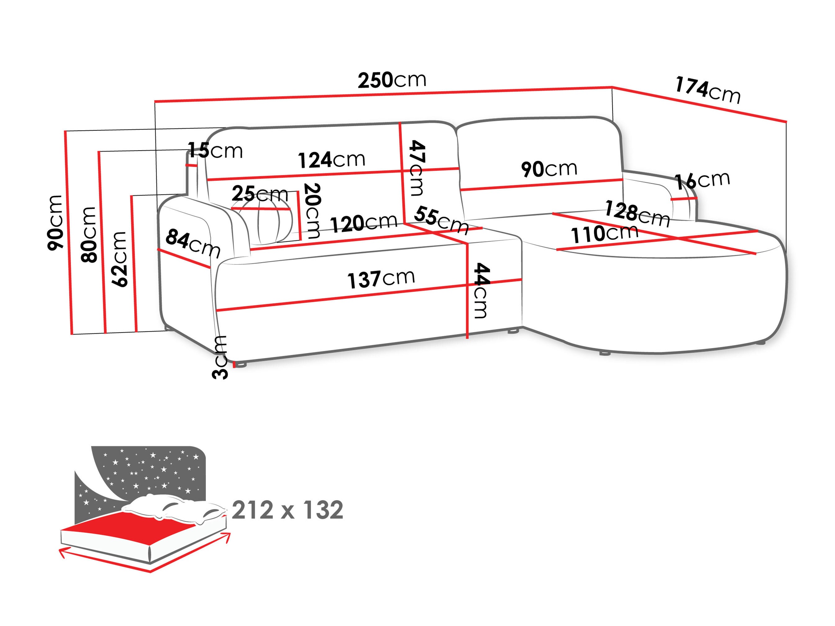 Kulmasohva Comfivo Popis (Lumo 65)