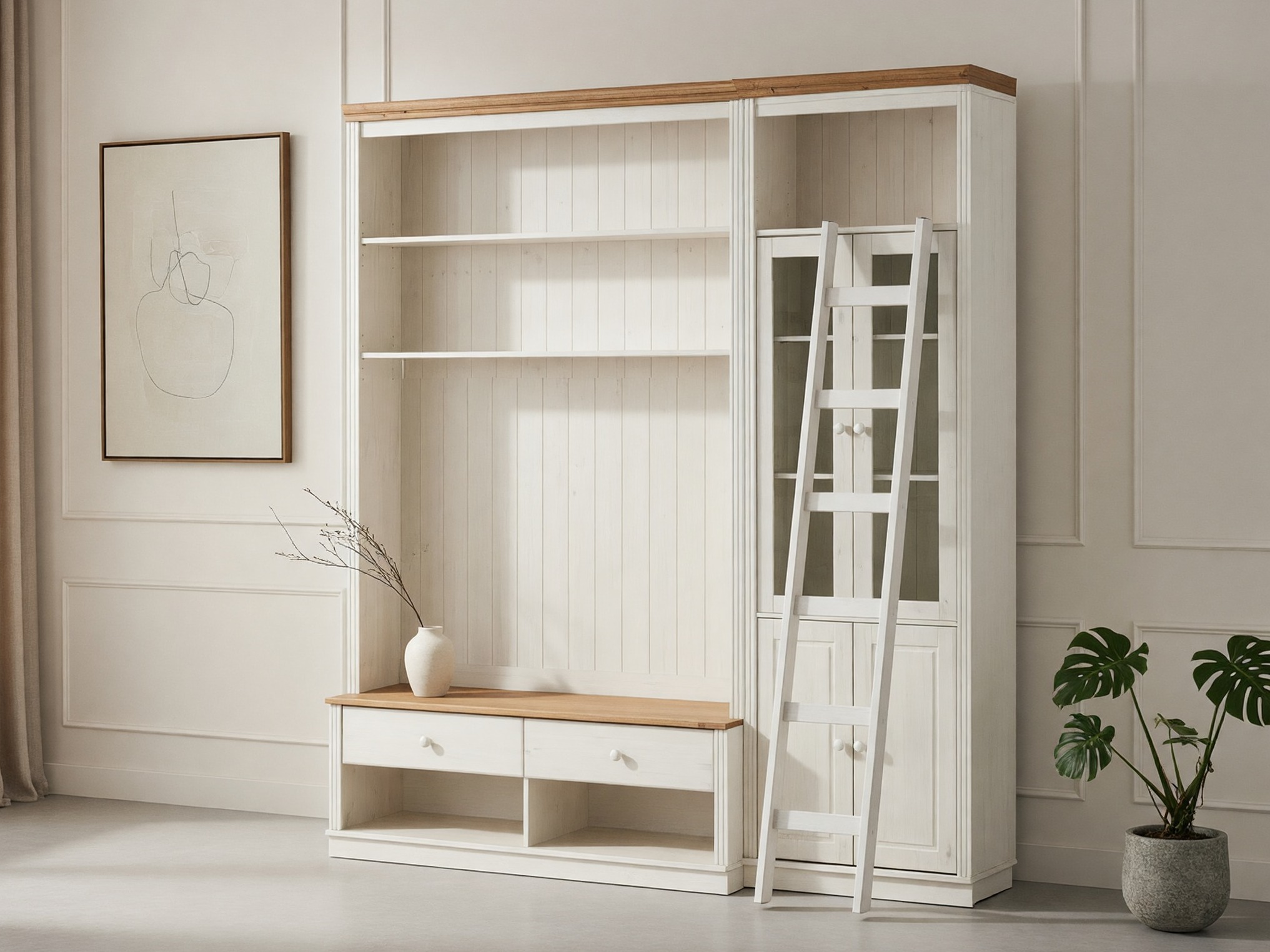 Olohuonesetti Saltoro 125 (Valkoinen + Hunajatammi)