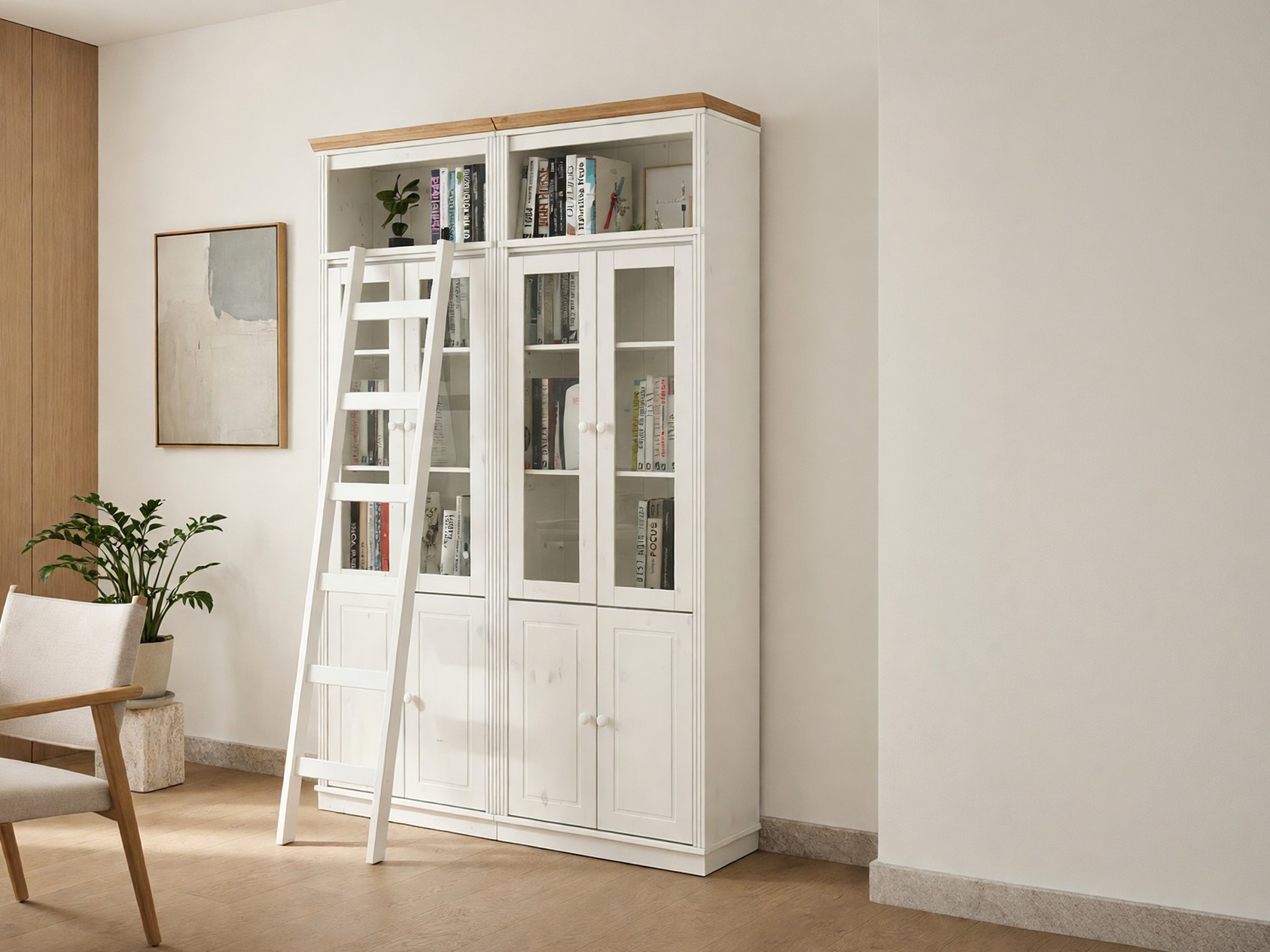 Hyllysetti Saltoro 120 (Valkoinen + Hunajatammi)