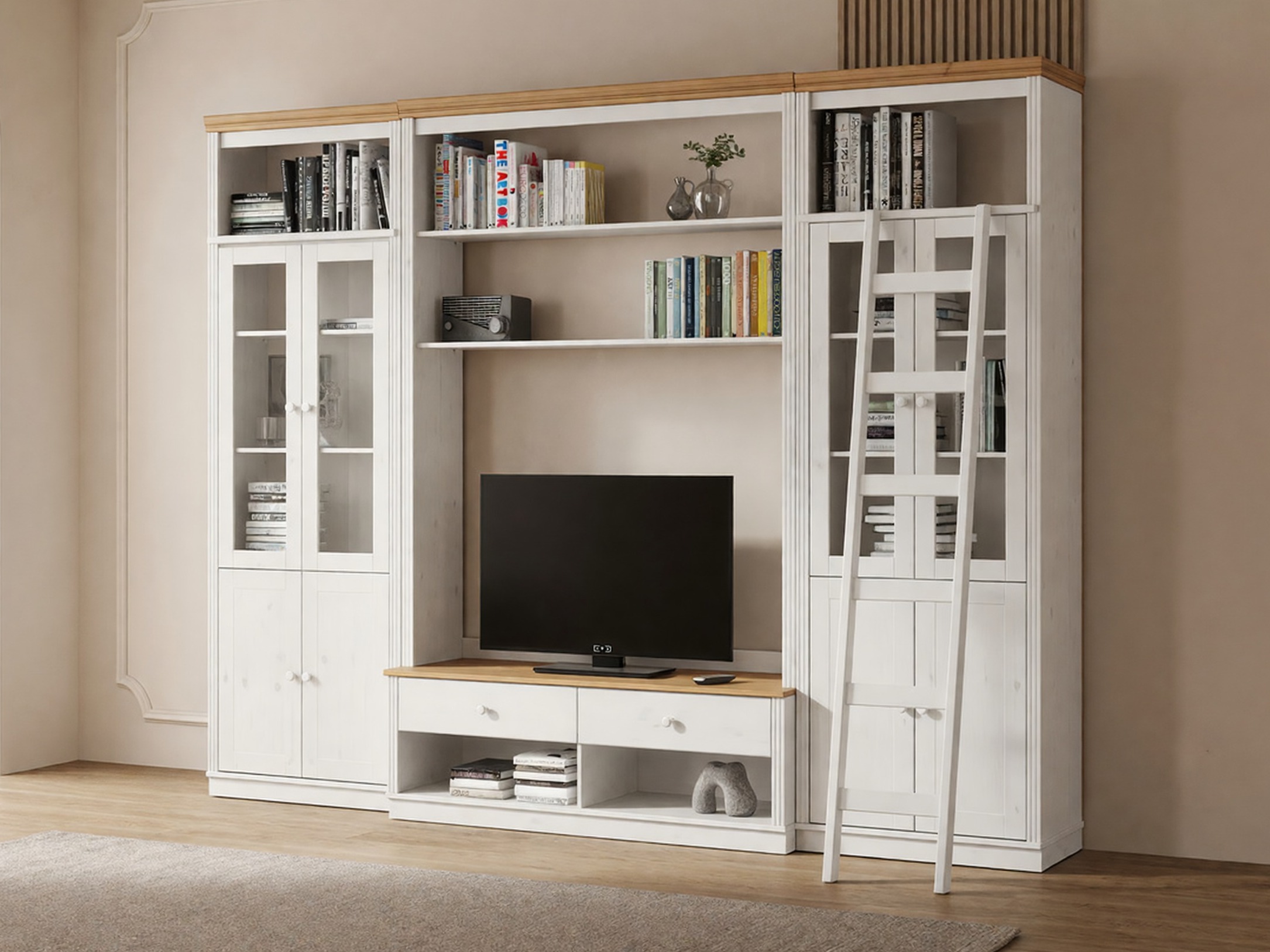 Olohuonesetti Saltoro 128 (Valkoinen + Hunajatammi)