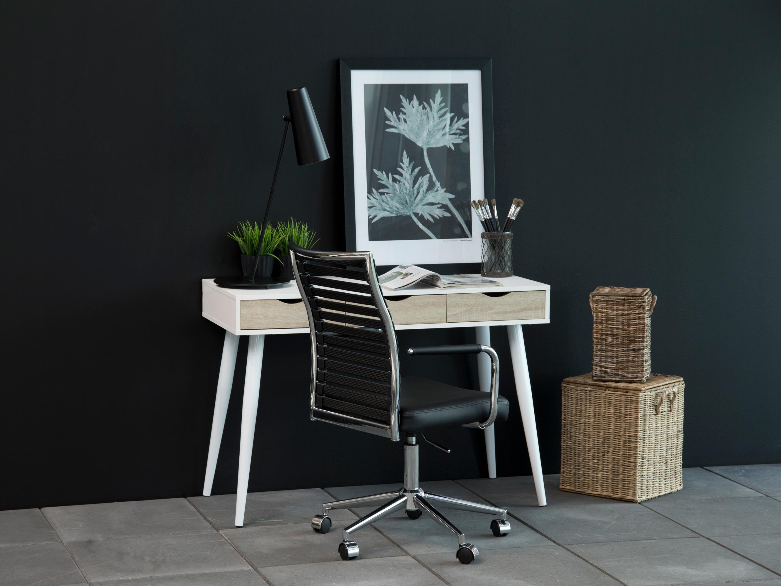 Työpöytä Norsica 113 (Valkoinen + Tammi)