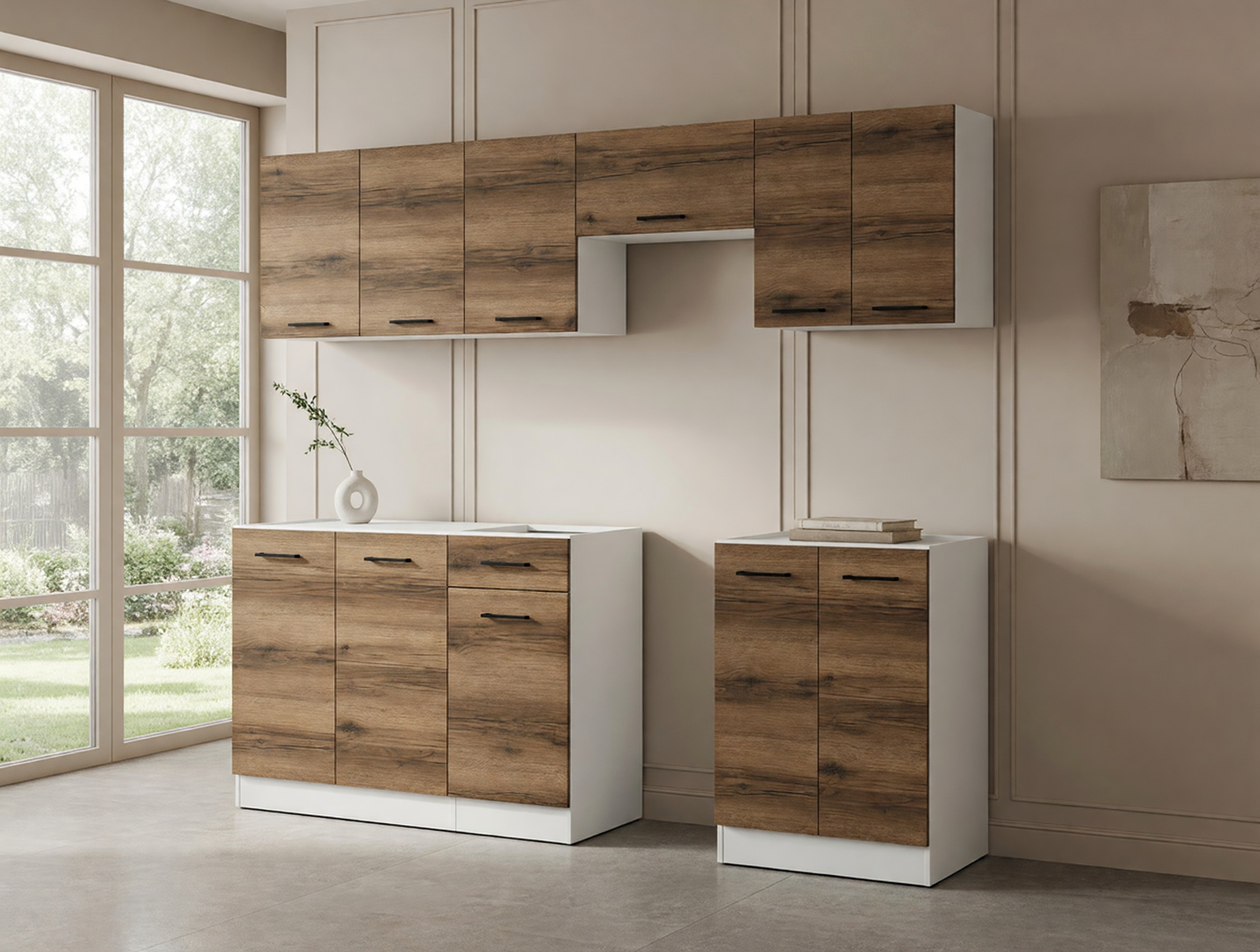 Keittiöryhmä Boston 498 (Tumma Delano-tammi)