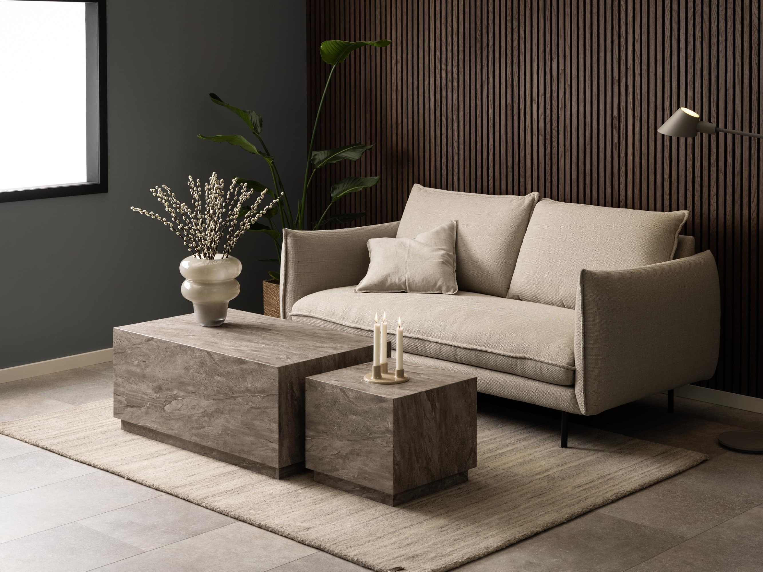 Sohvapöytäsetti Norsica 894 (Harmaa marmori)
