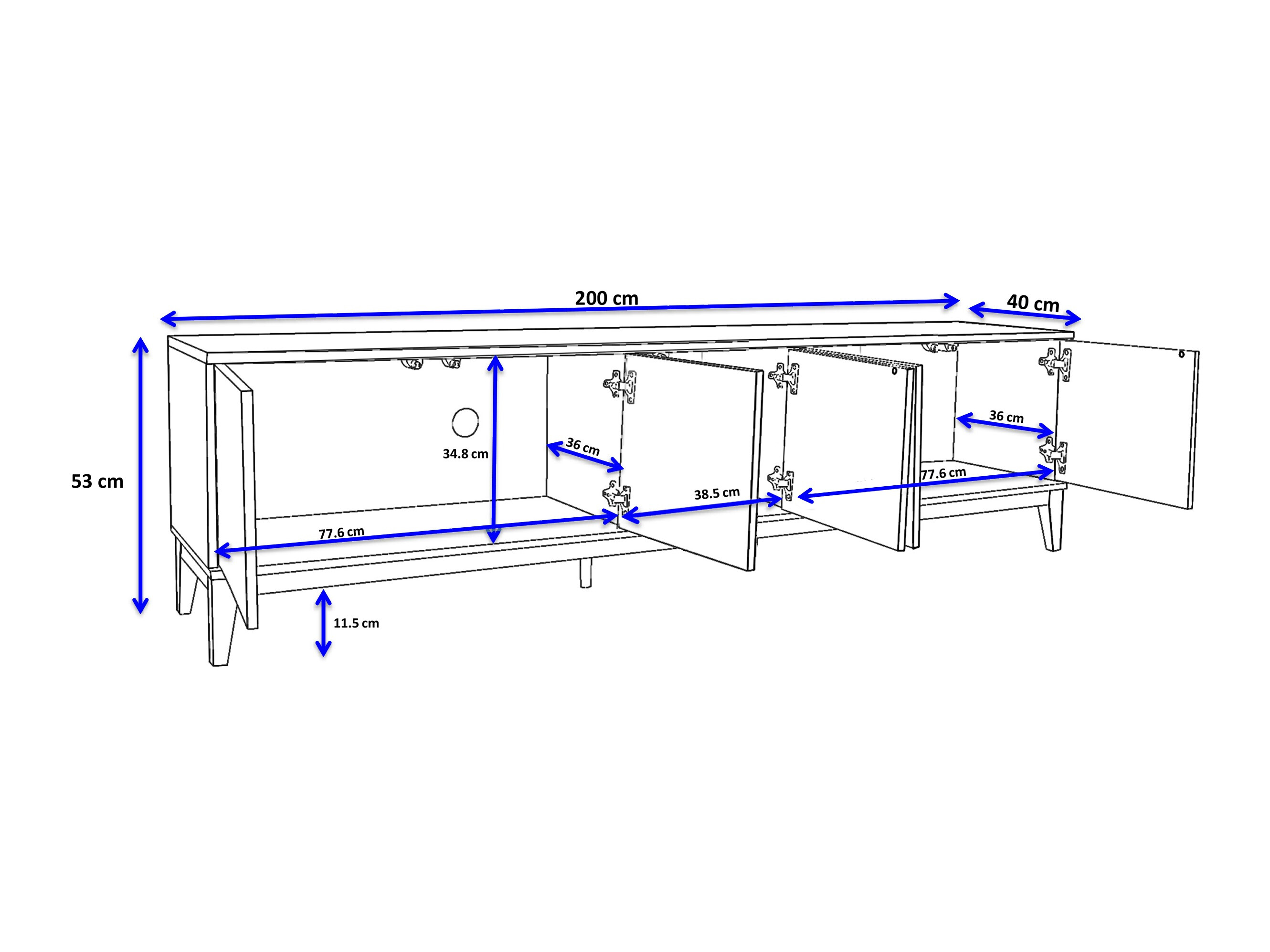 TV-taso Felmelo 100 (Valkoinen + Wotan tammi)