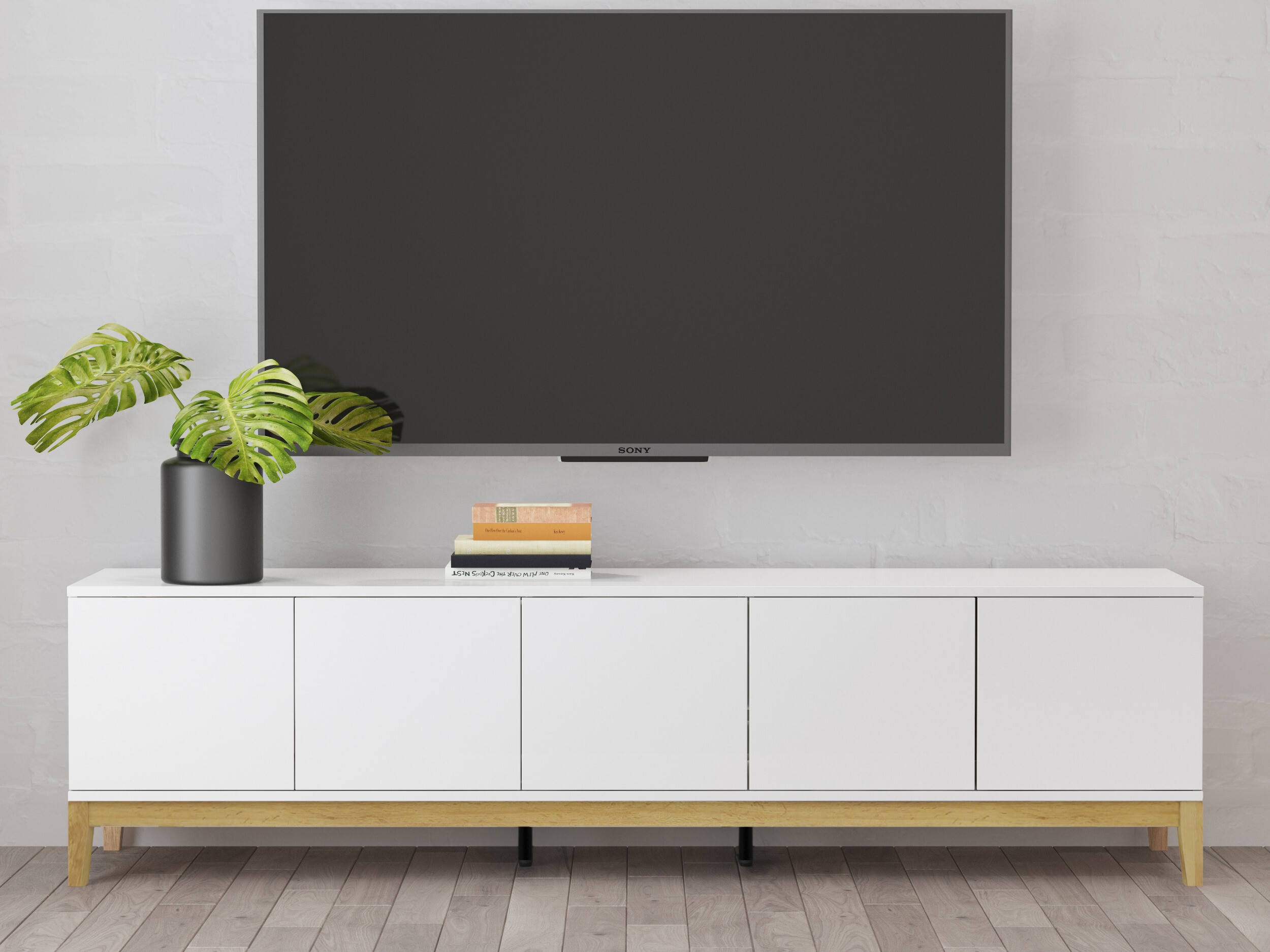 TV-taso Felmelo 100 (Valkoinen + Wotan tammi)