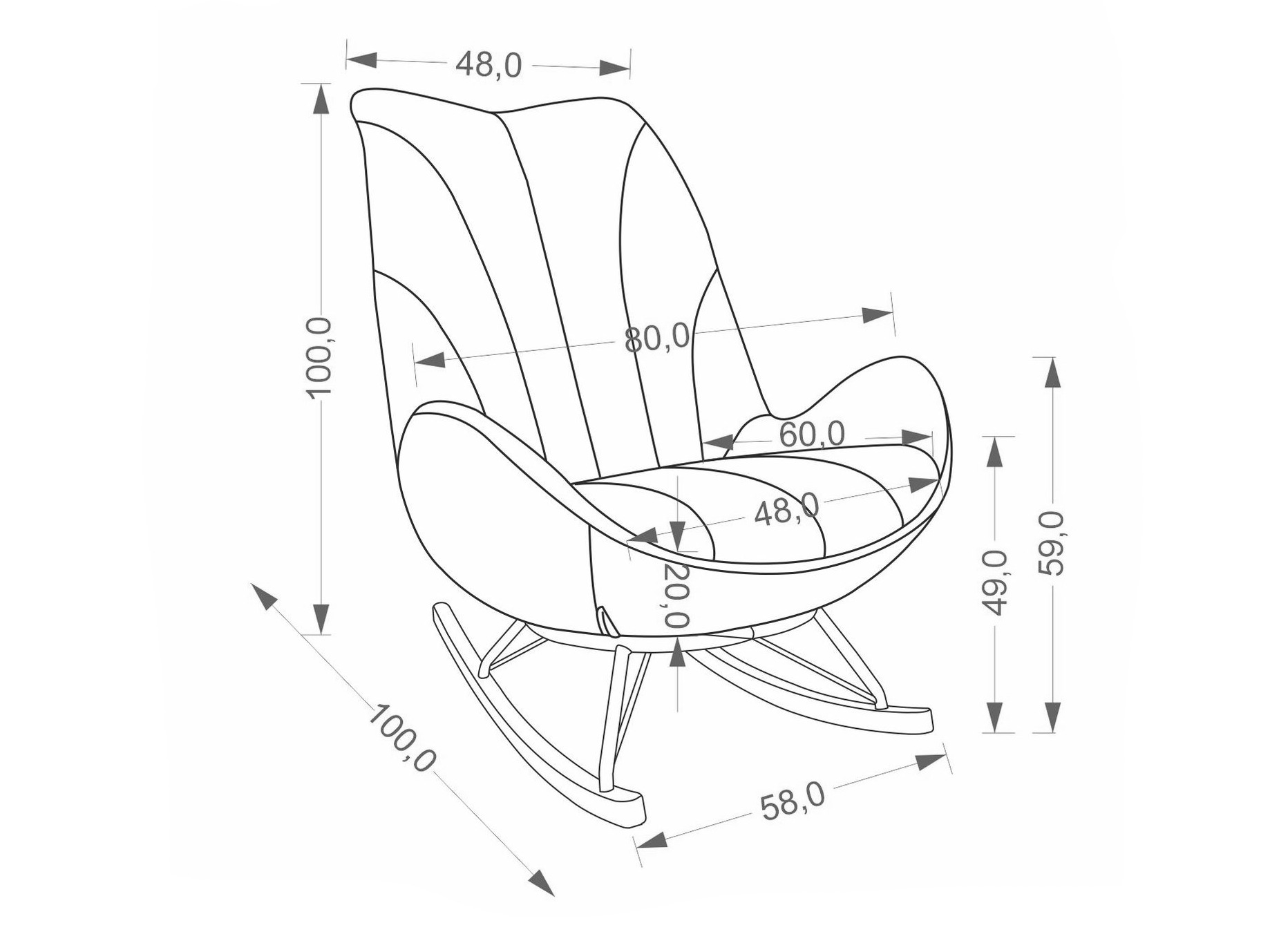 Keinutuoli Houston 2099 (Beige)