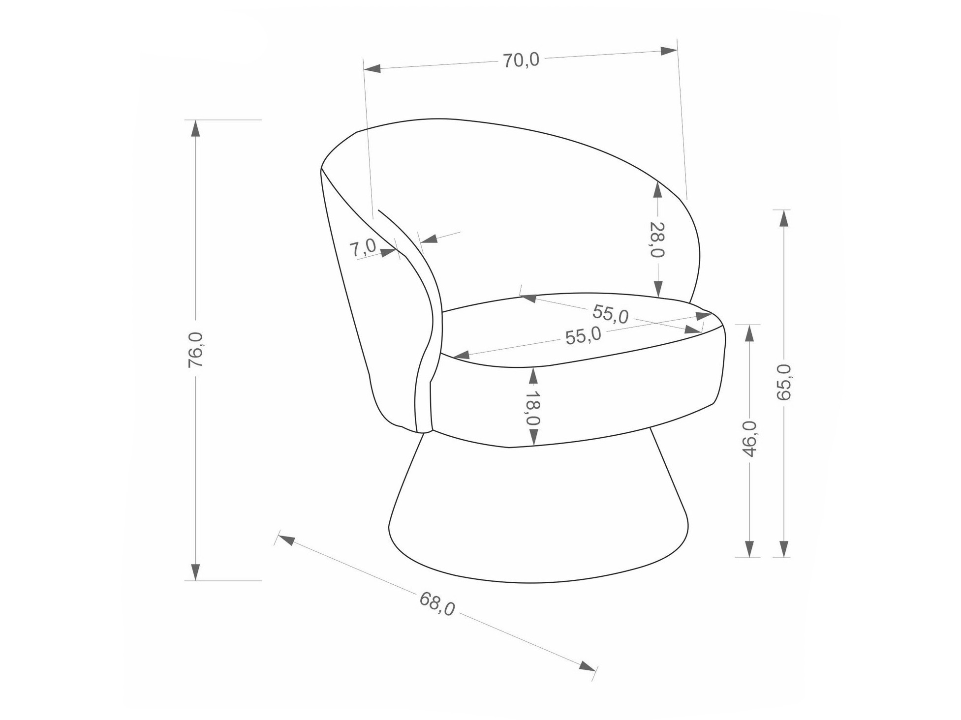 Nojatuoli Houston 2102 (Harmaa)