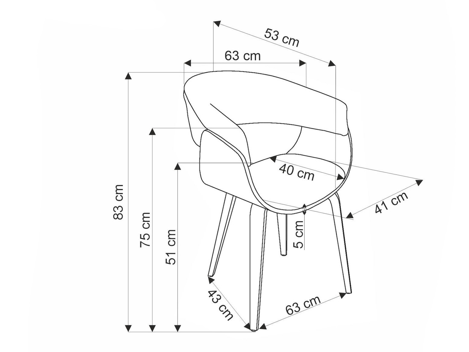 Tuoli Houston 1597 (Harmaa + Pähkinä)