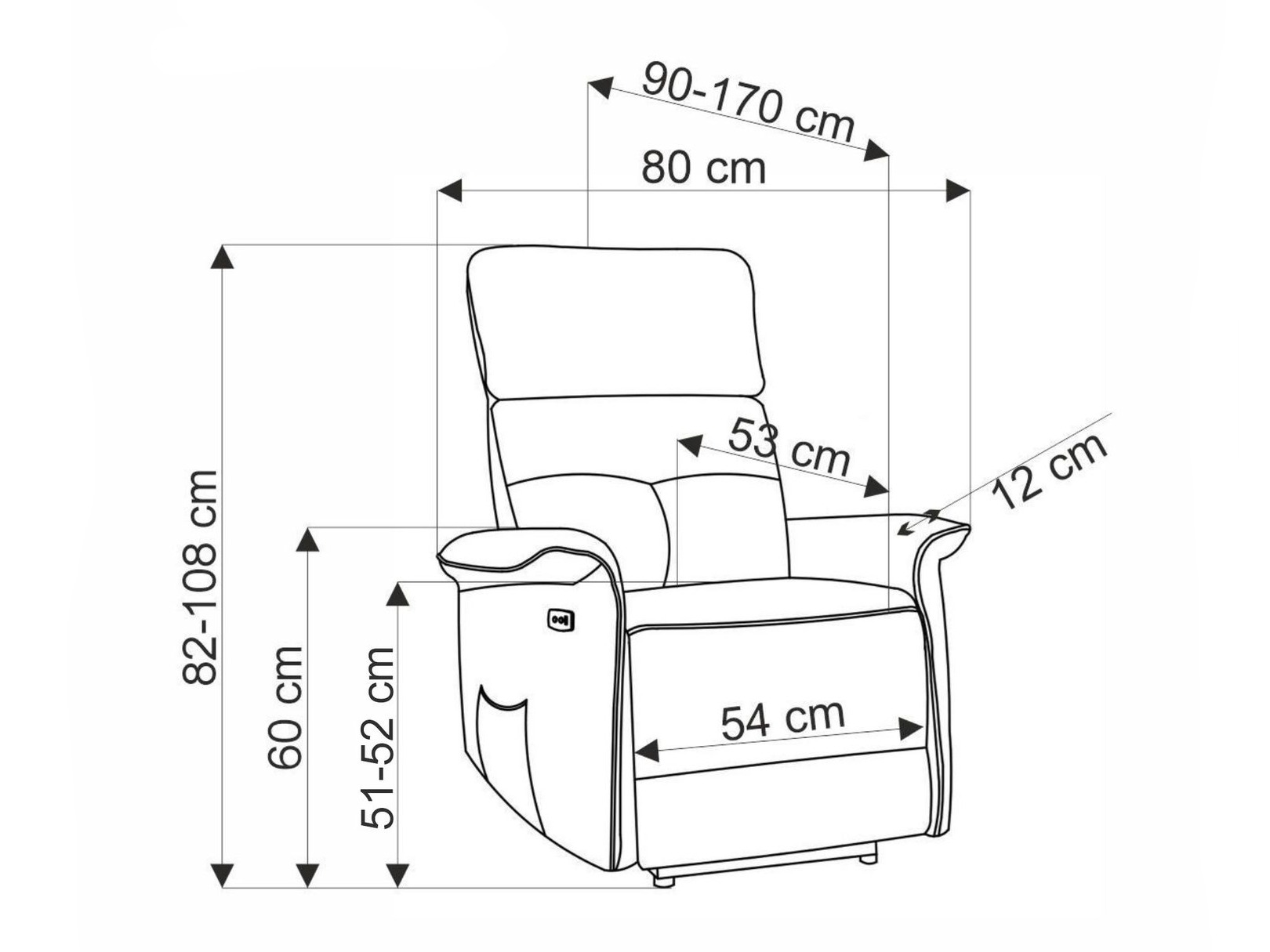 Kallistuva nojatuoli Houston 1979 (Harmaa)