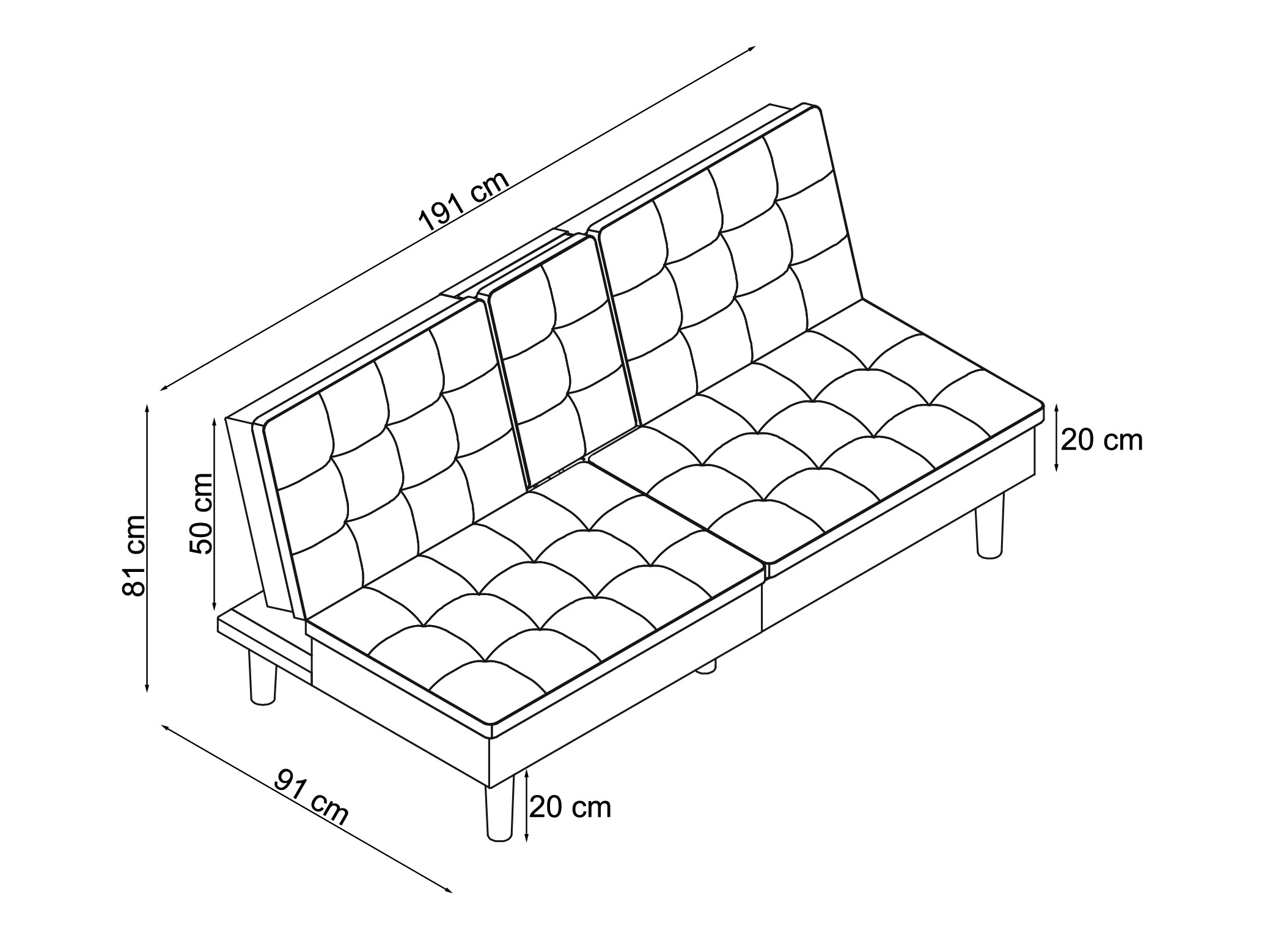 Vuodesohva Tulsa 683 (Harmaa)