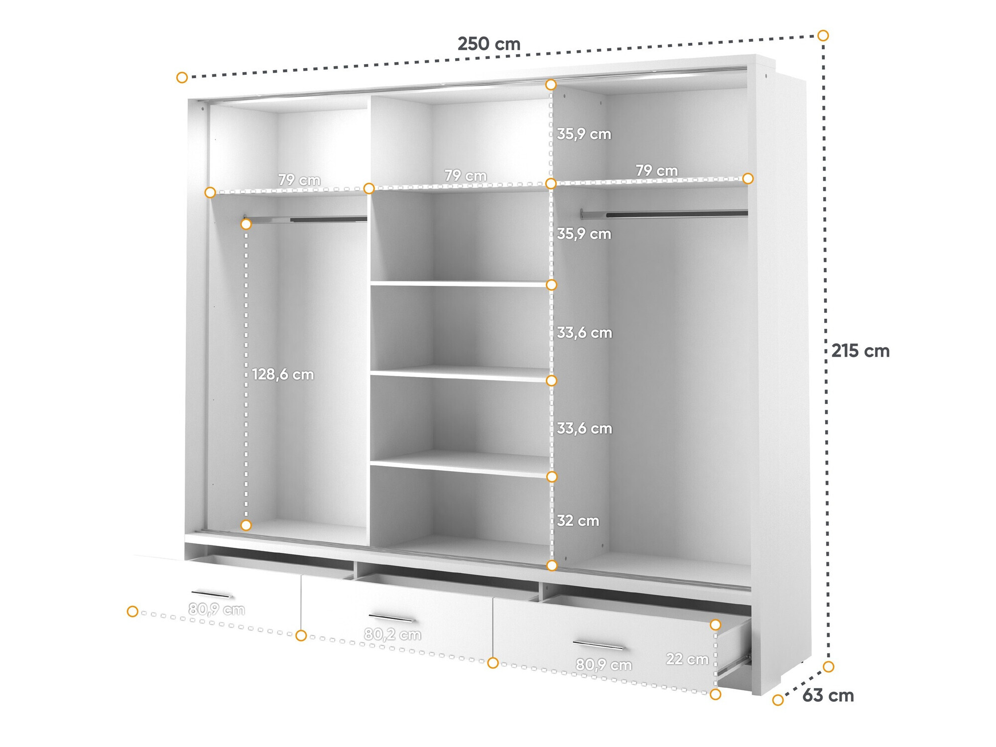 Vaatekaappi Fresno 100 (Musta)