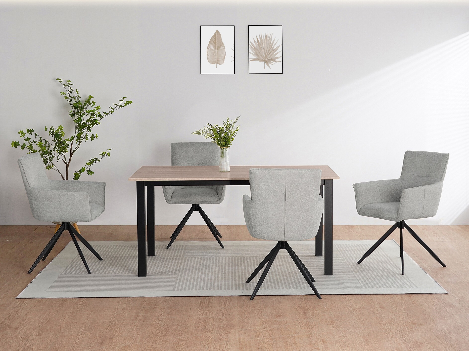 Pöytä Denton 1549 (Musta + Tammi)