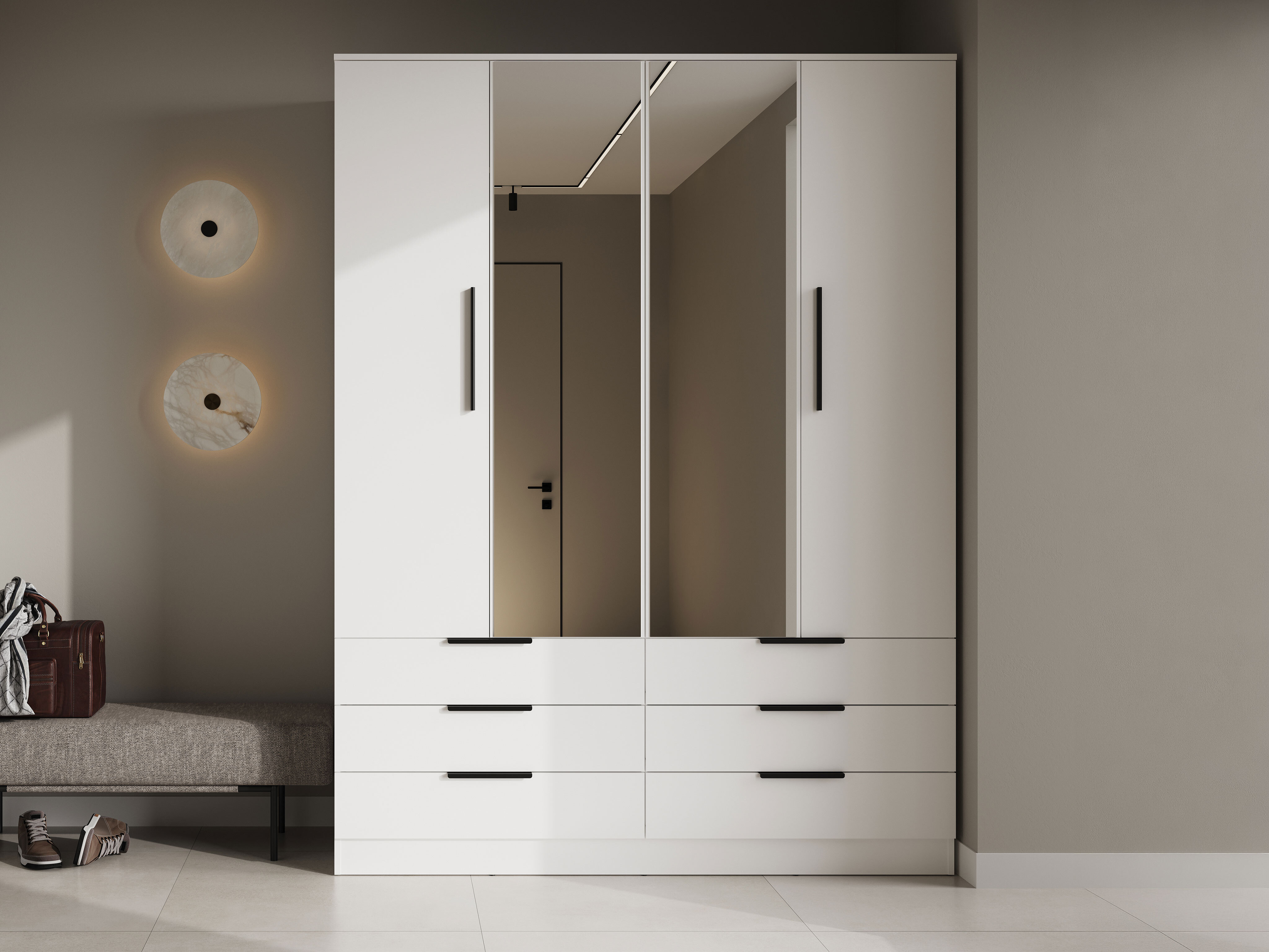 Vaatekaappi Fresno 182 (Valkoinen)