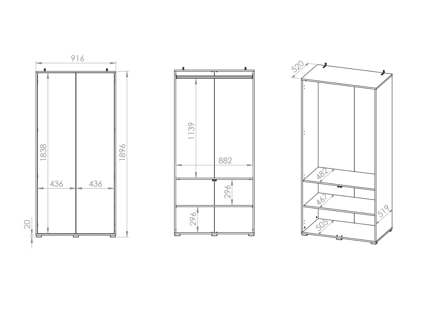 Vaatekaappi Morsero 103