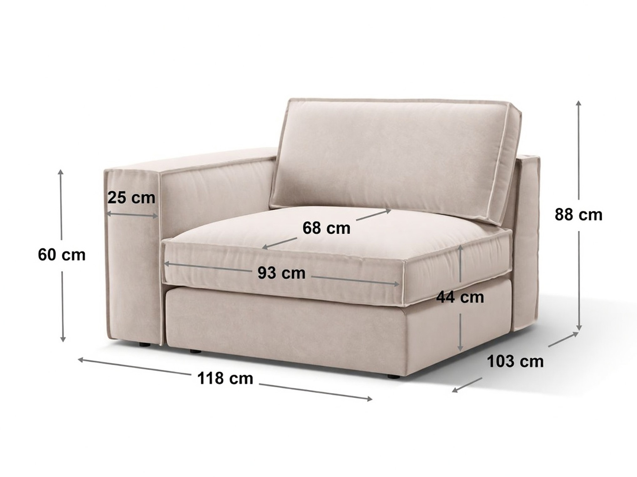 Modulaarinen istuinyksikkö Dalodei 103 (Babel Black)