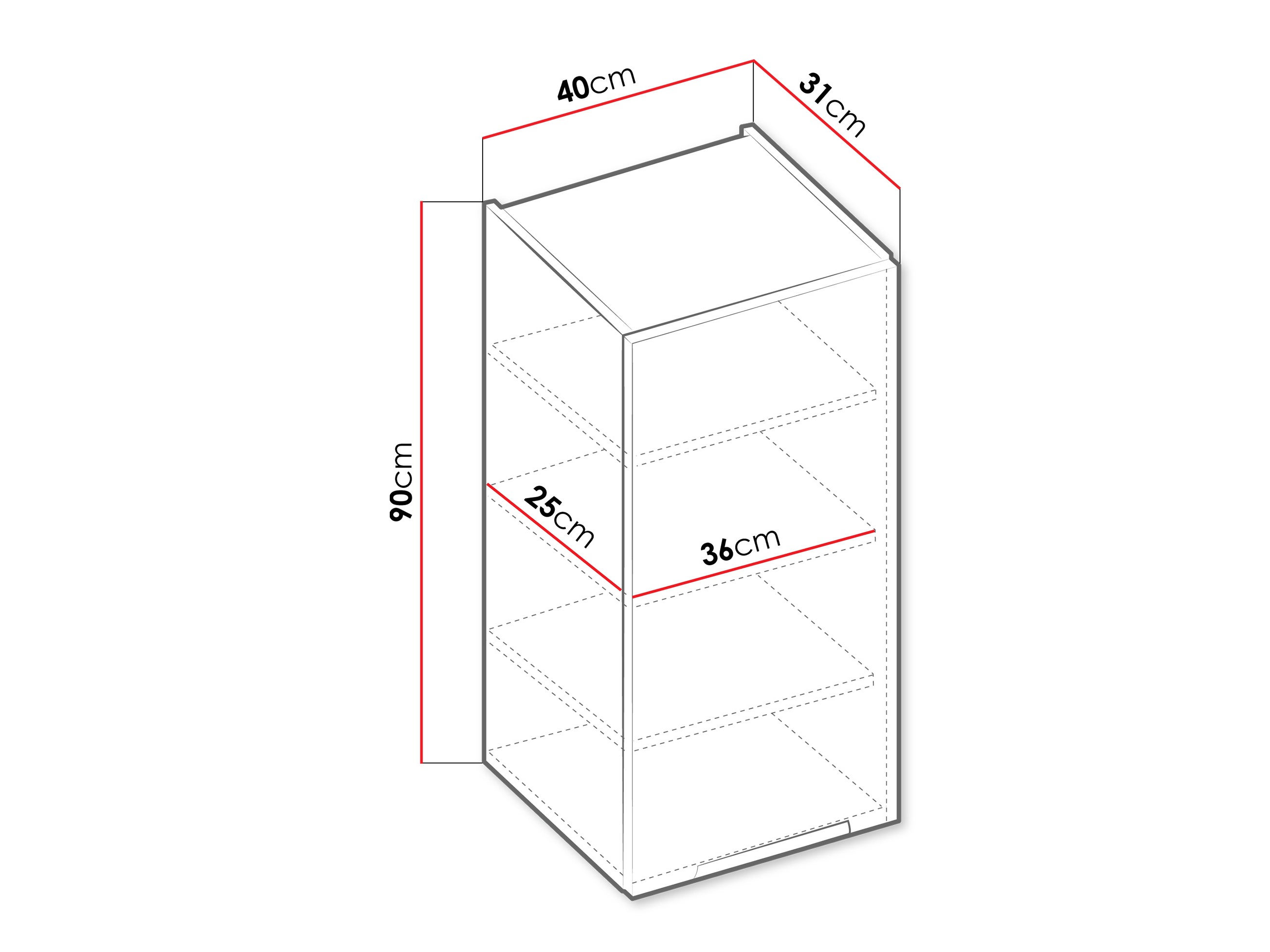 Modulaarinen seinäkaappi Sole 118