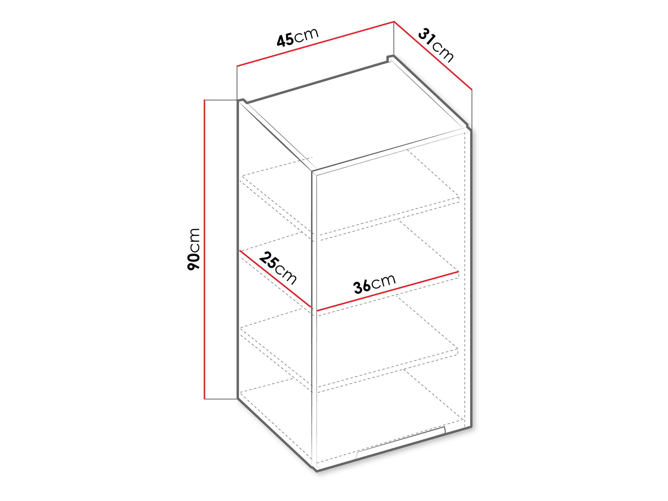 Modulaarinen seinäkaappi Sole 120