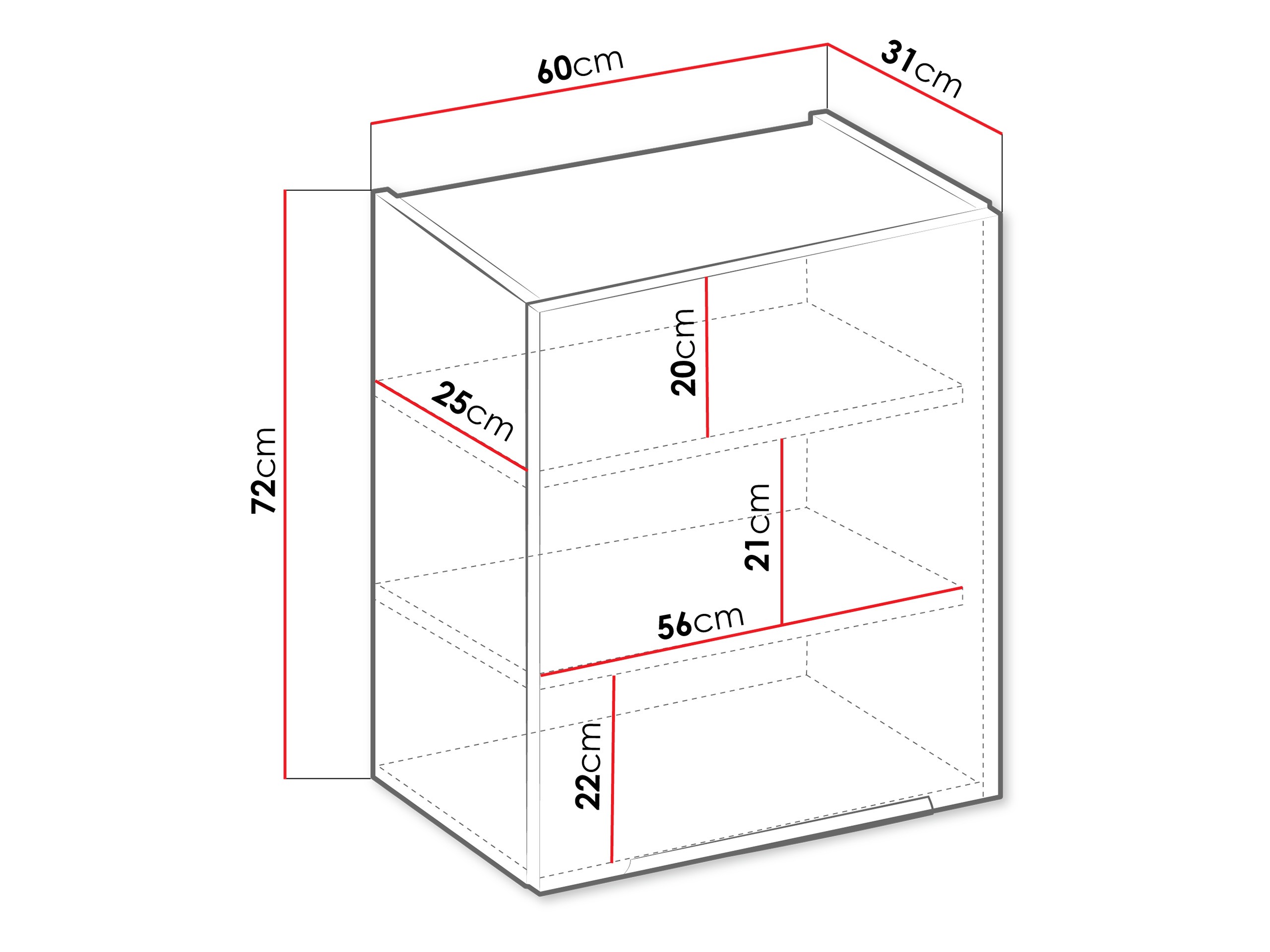 Modulaarinen seinäkaappi Sole 136