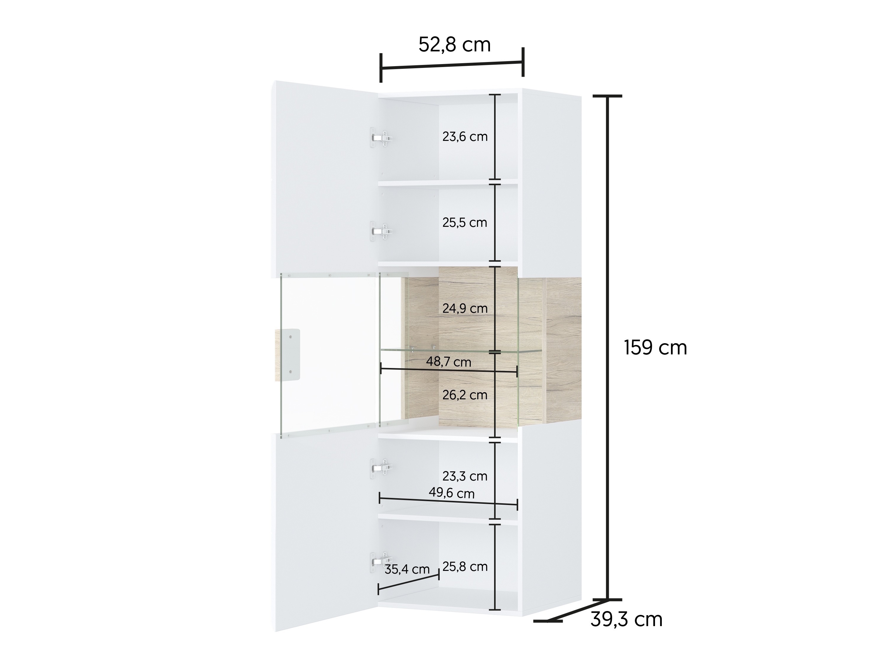 Seinähylly Torsone 109 (Valkoinen + Kiiltävä valkoinen + San Remon -tammi)