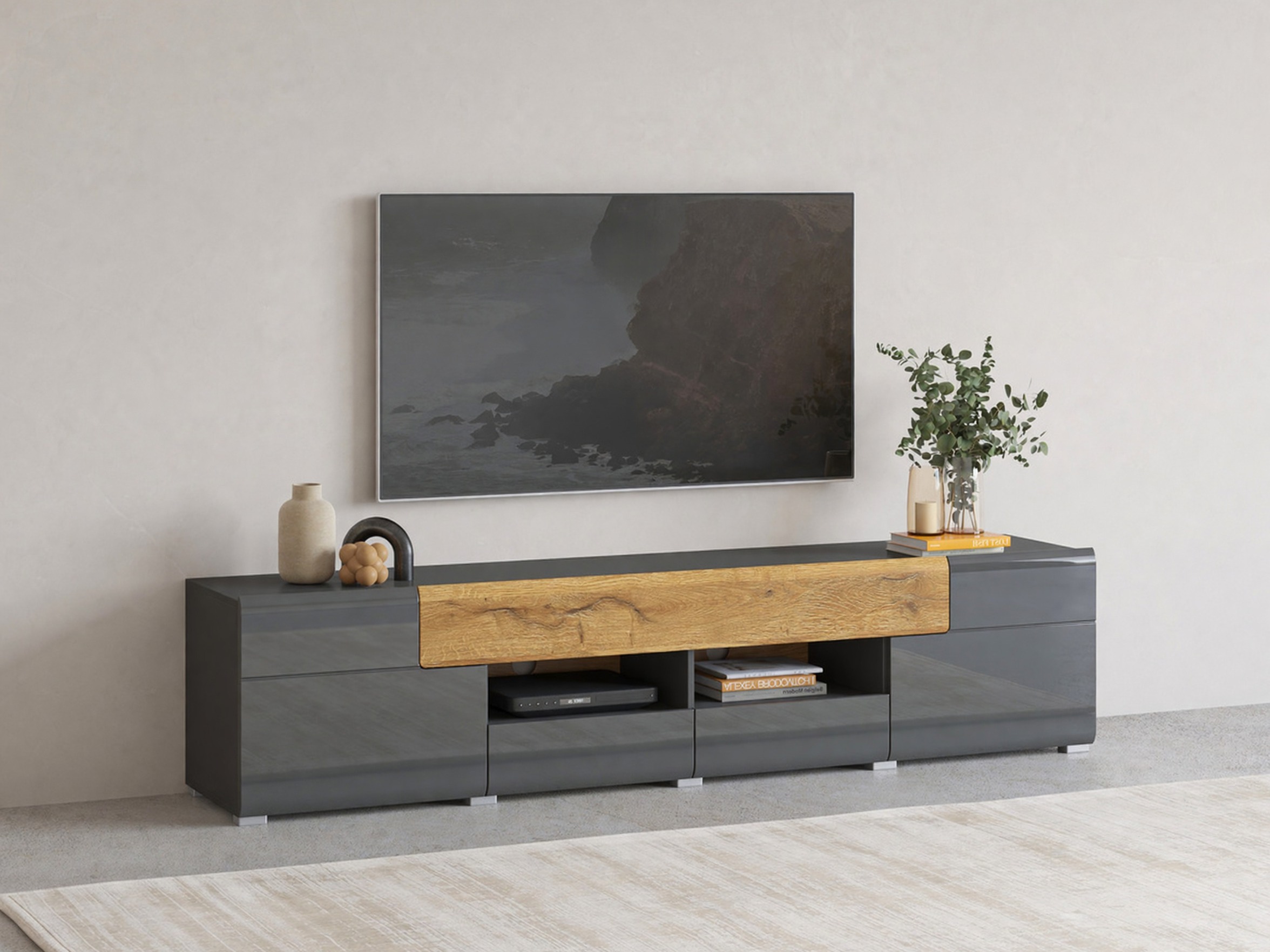 TV-taso Torsone 113 (Antrasiitti + Gloss antrasiitti + Grandson-tammi)