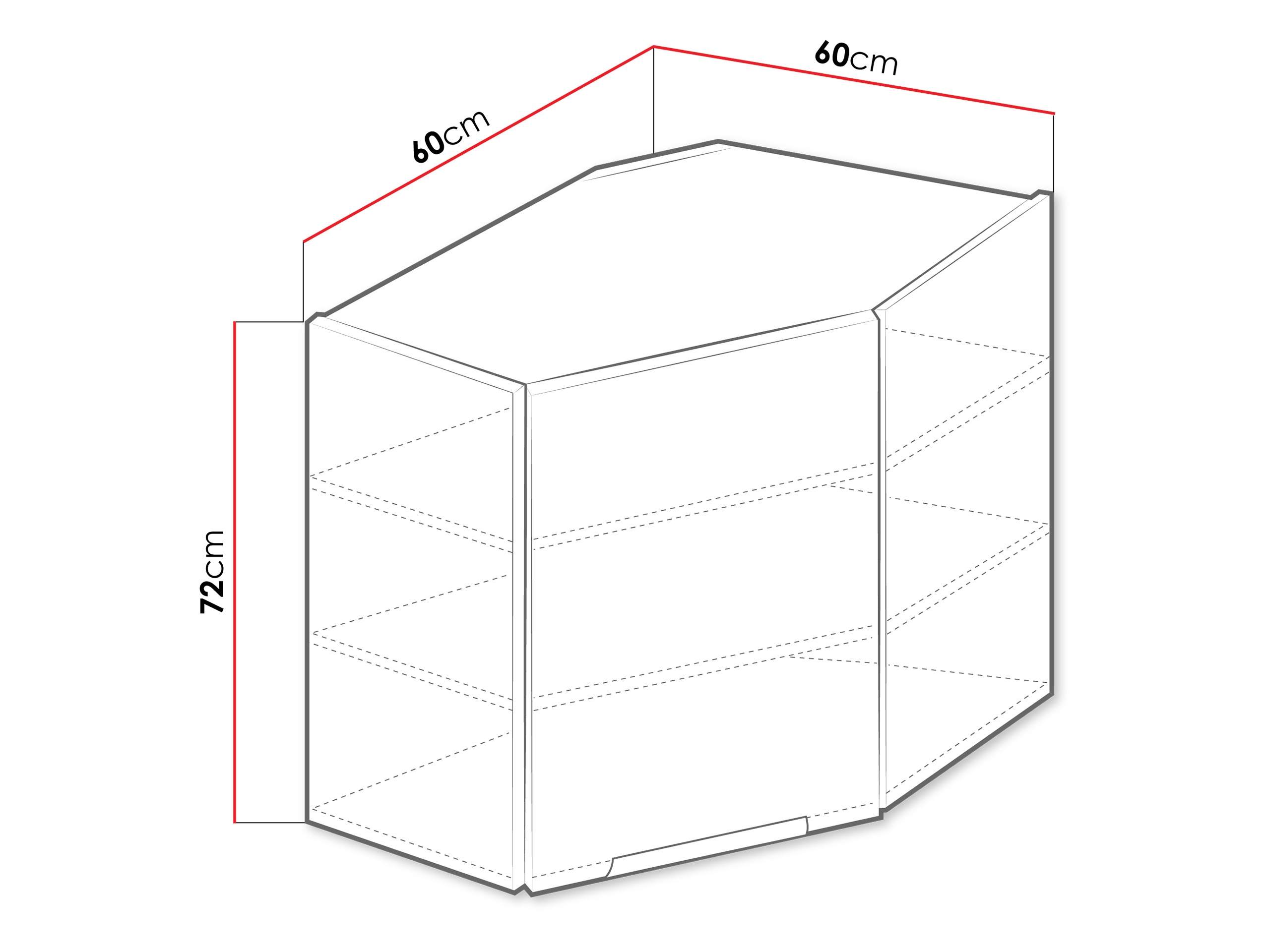 Modulaarinen kulmakaappi seinälle Sole 142