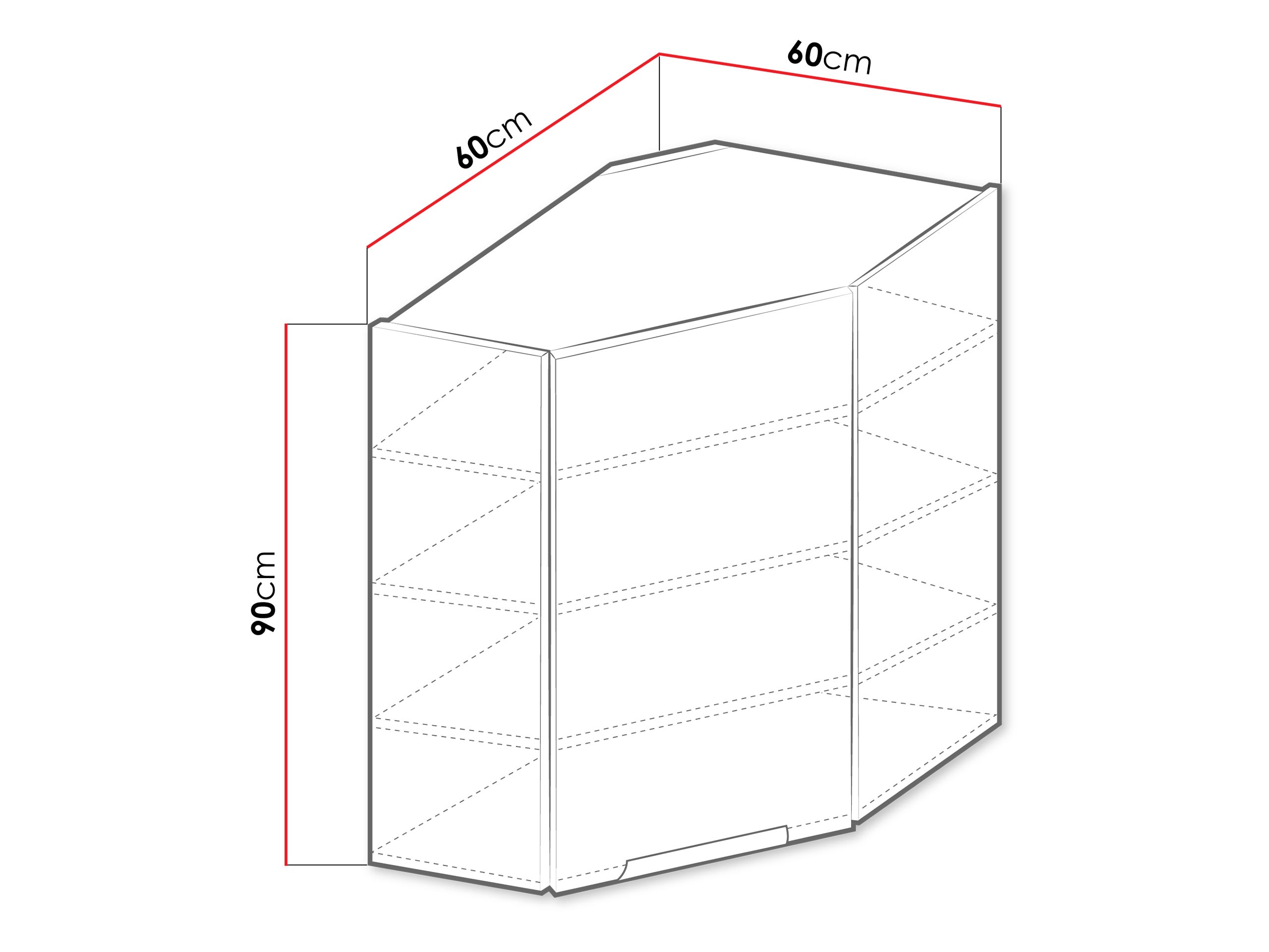 Modulaarinen kulmakaappi seinälle Sole 144