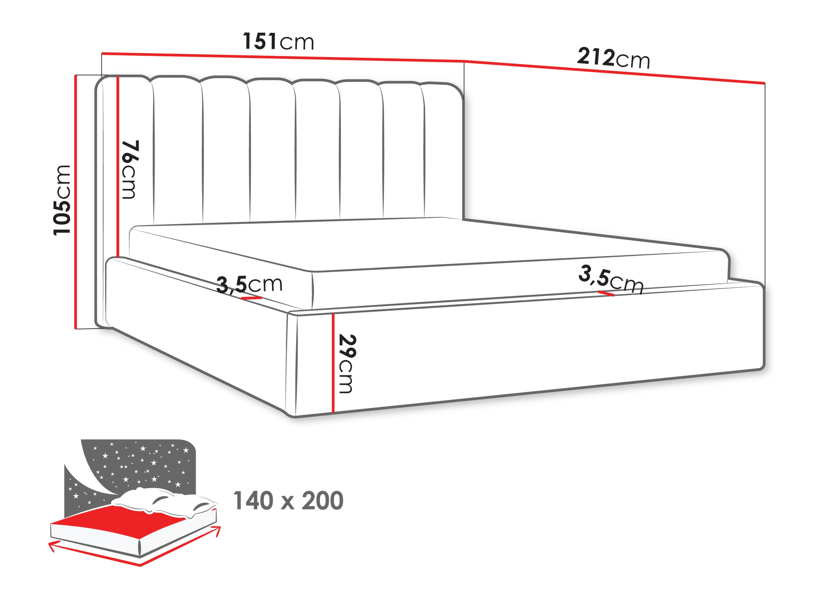 Sänky ComfiDream Stylos (Margo 227.04)