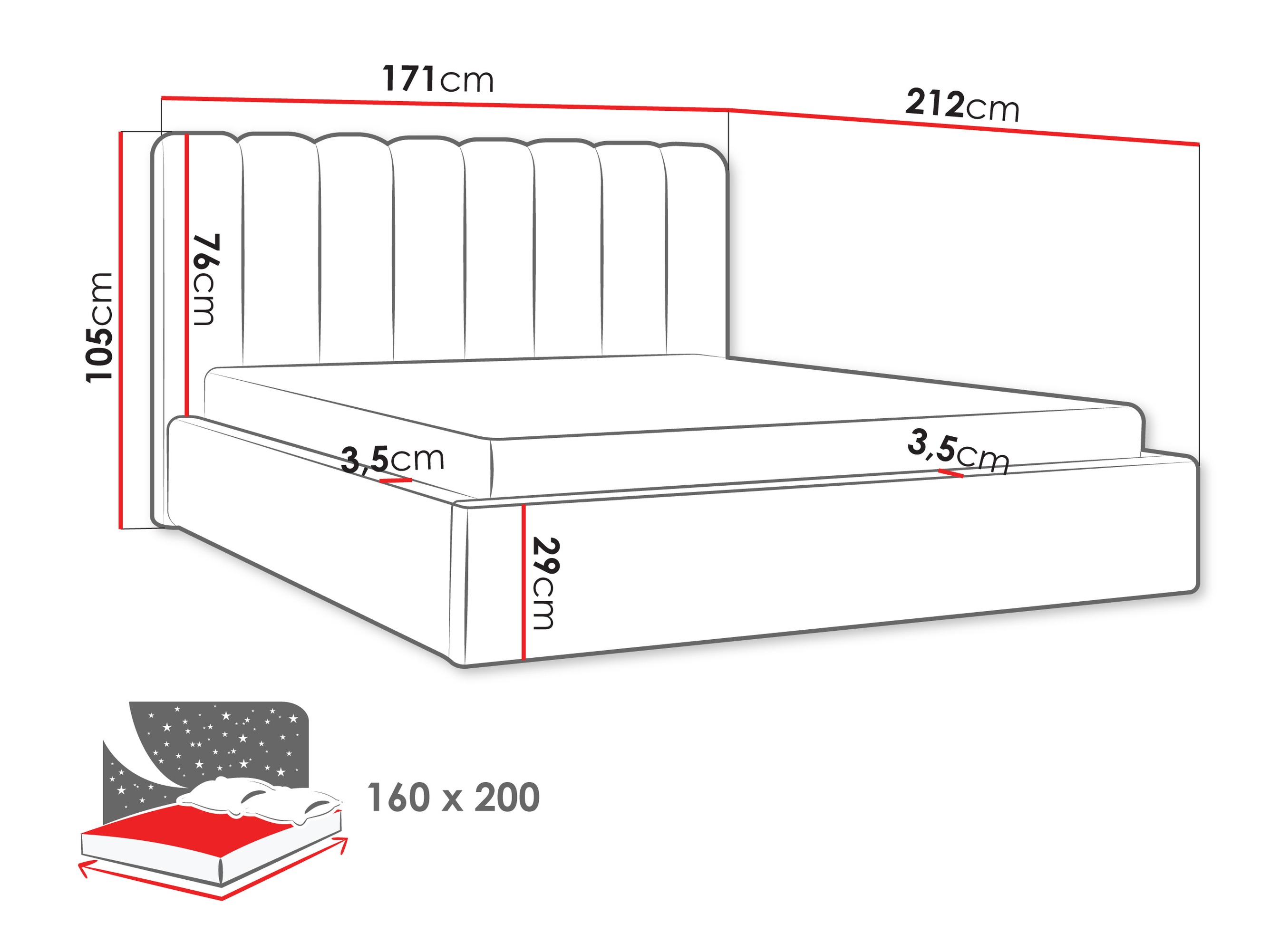 Sänky ComfiDream Stylos (Margo 227.04)