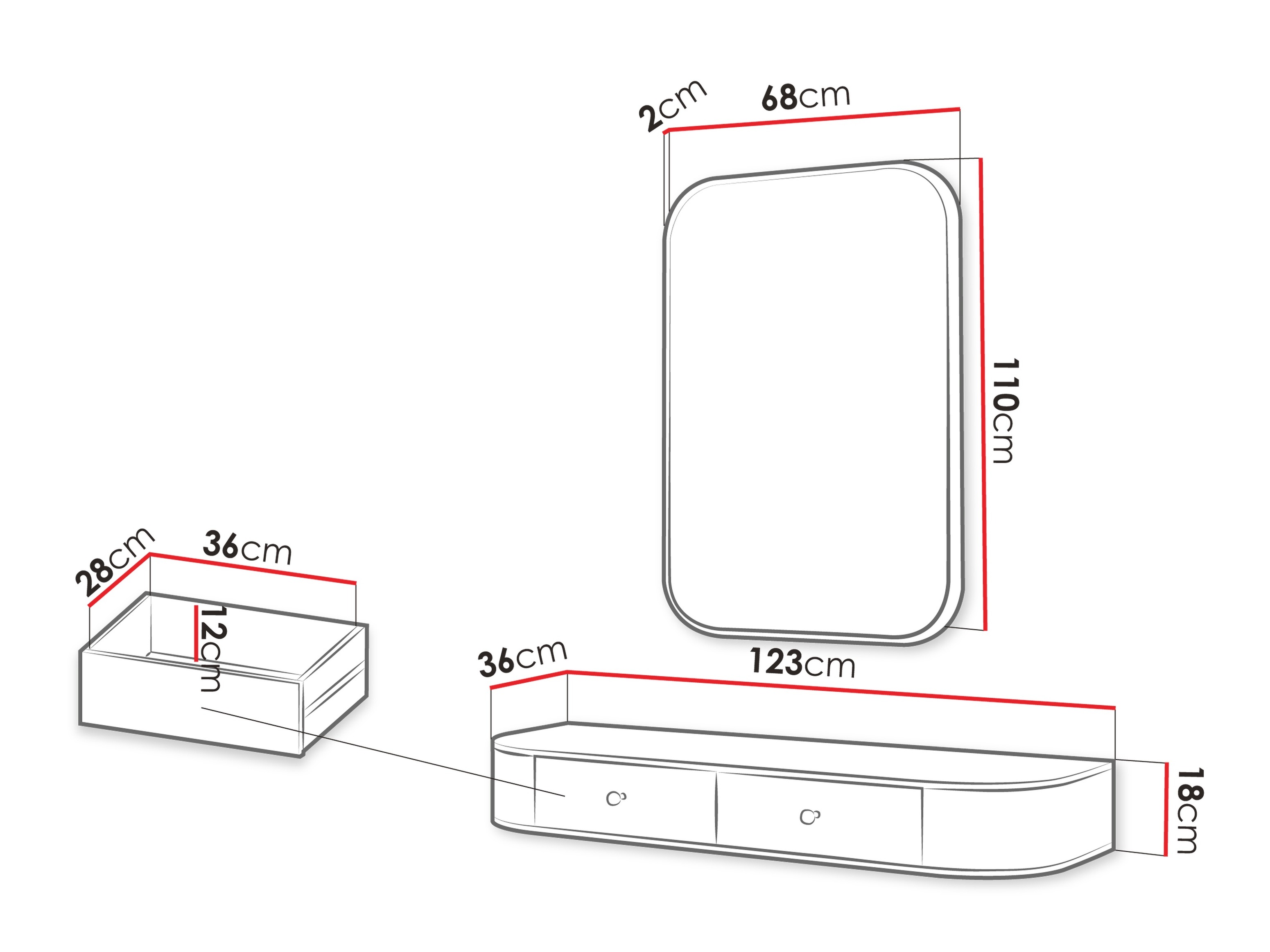 Kampauspöytä Comfivo Mirsoni 107