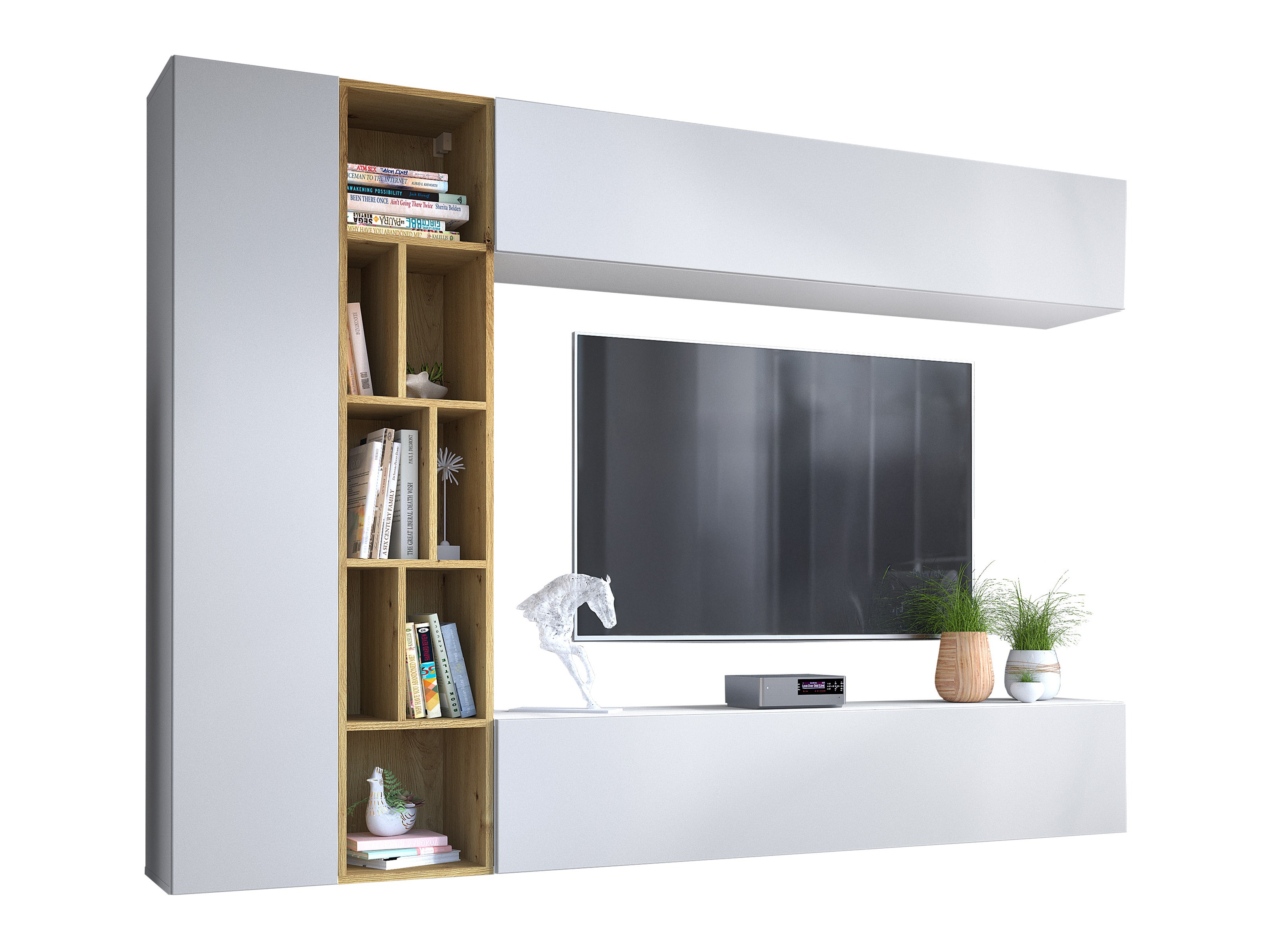 Olohuonesetti Comfivo Natura (Valkoinen + Artisaanitammi)