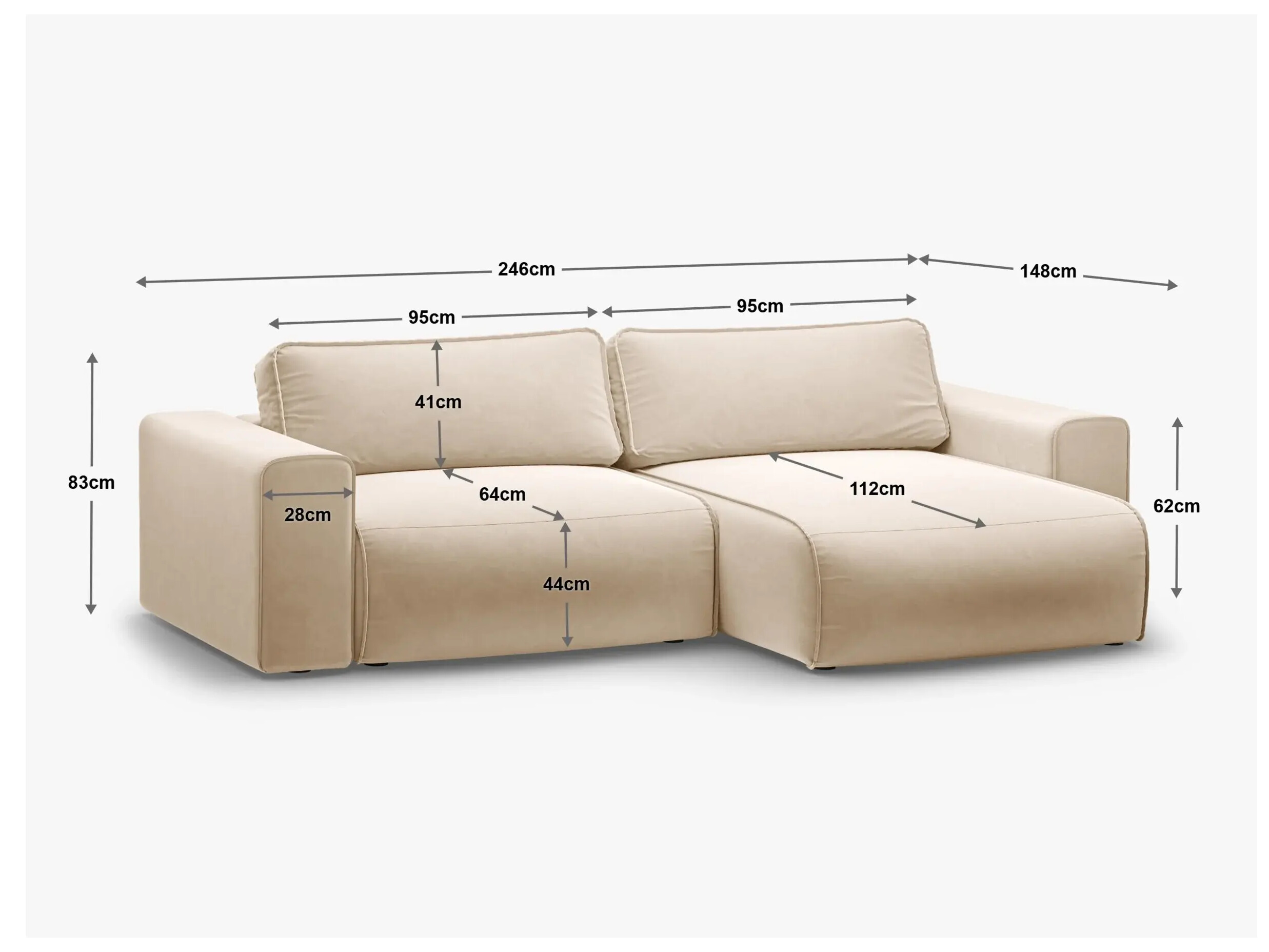 Kulmasohva Beckley 352 (Paris Beige)
