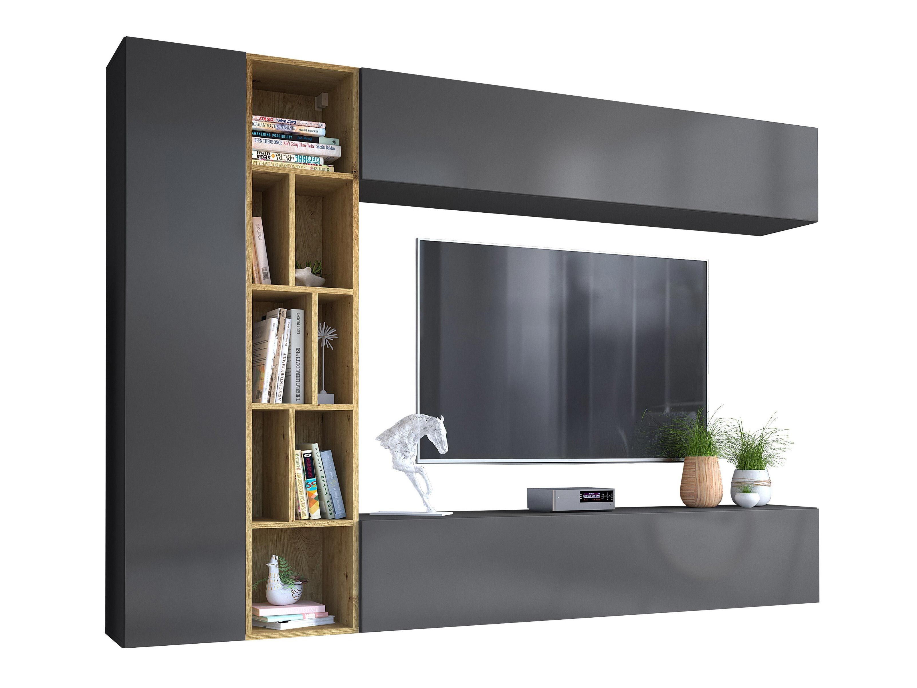 Olohuonesetti Comfivo Natura (Harmaa + Artisaanitammi)