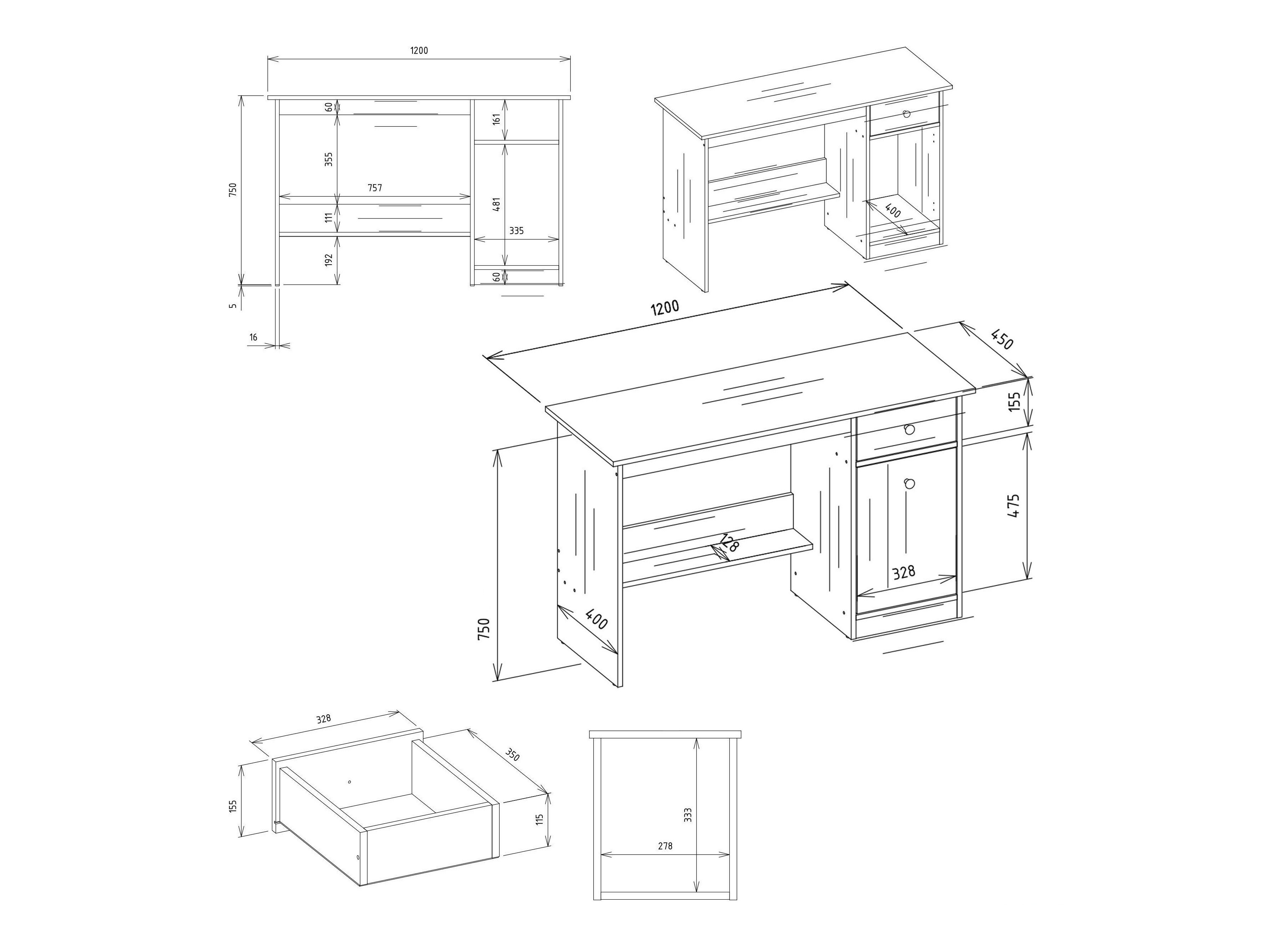 Työpöytä Mandeville 366