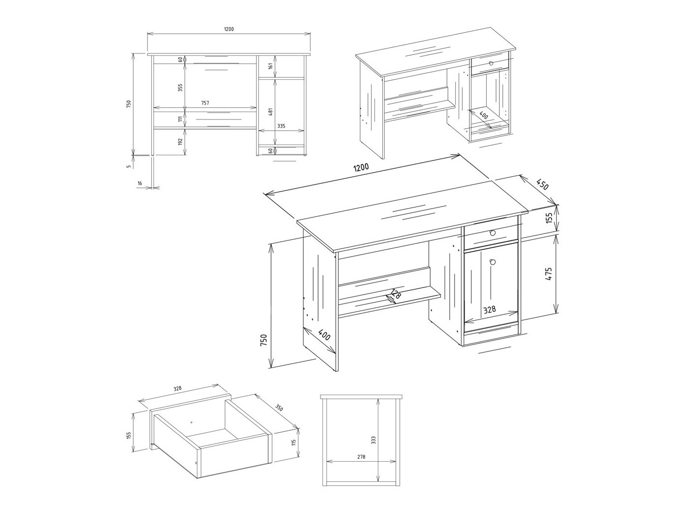 Työpöytä Mandeville 367