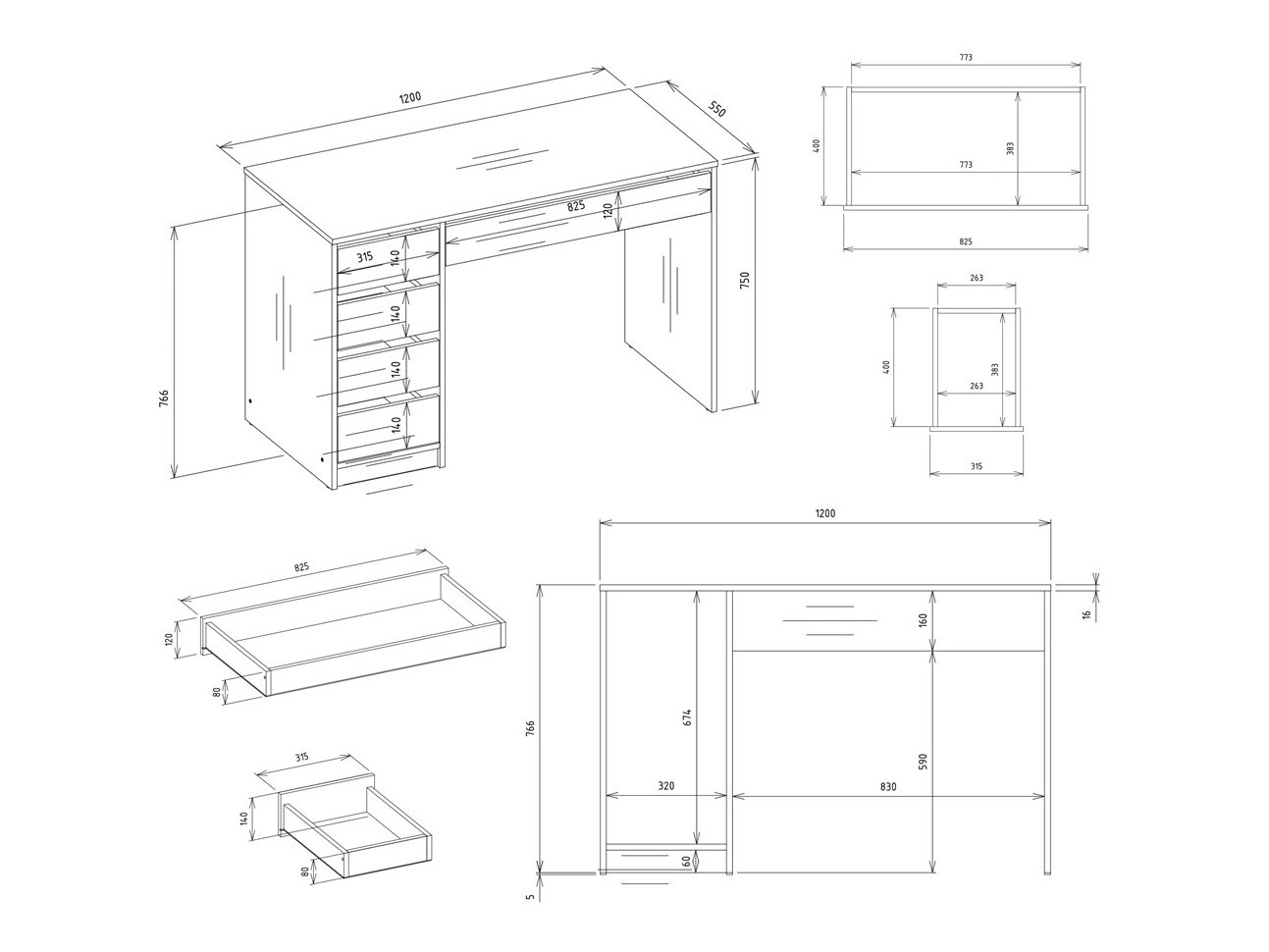 Työpöytä Mandeville 368