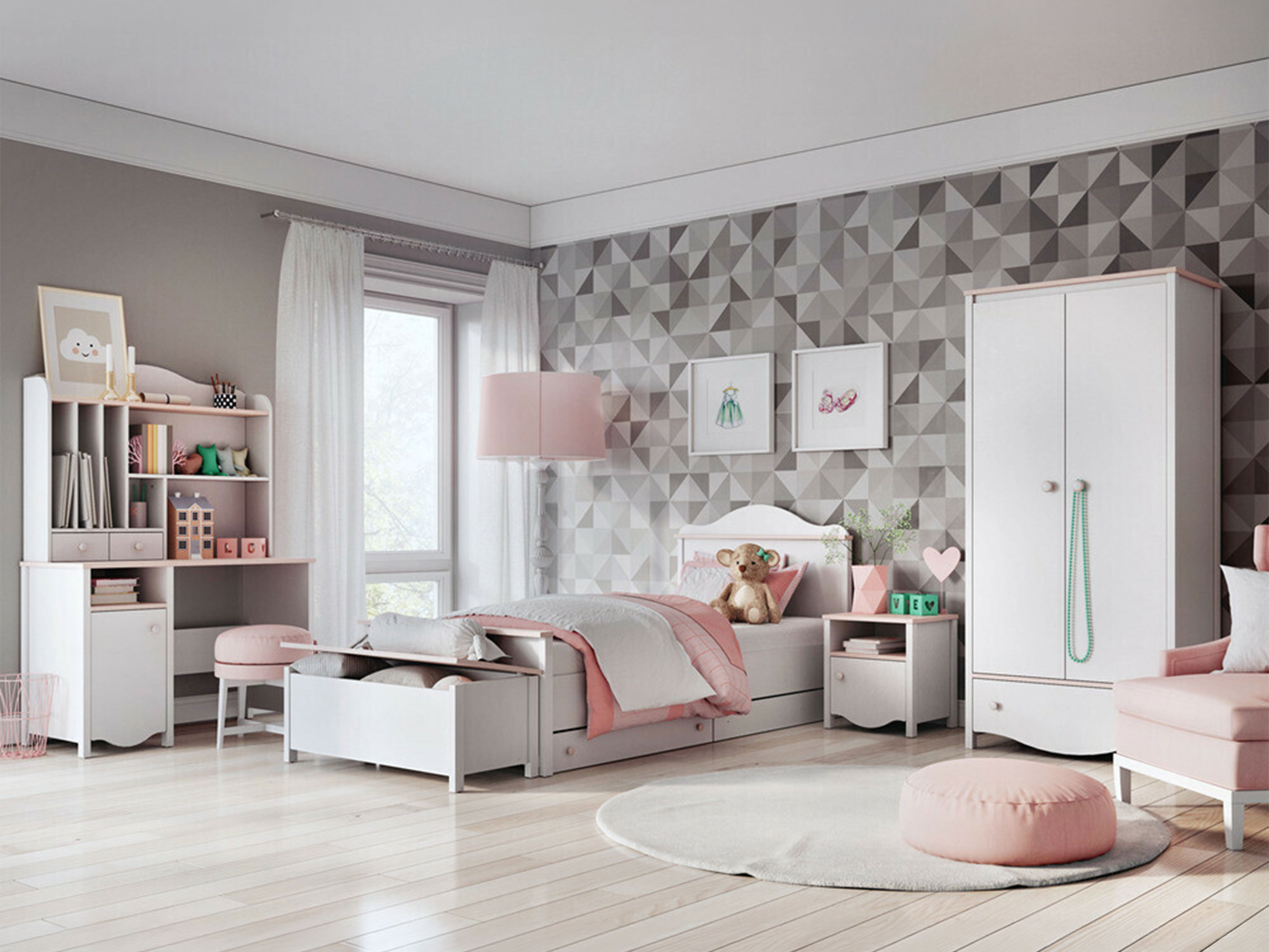 Sänky Velferi 118 (Valkoinen + Pinkki)