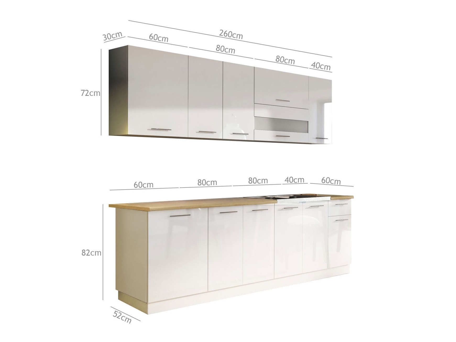 Moduulikeittiöryhmä Tiffa Grey 108