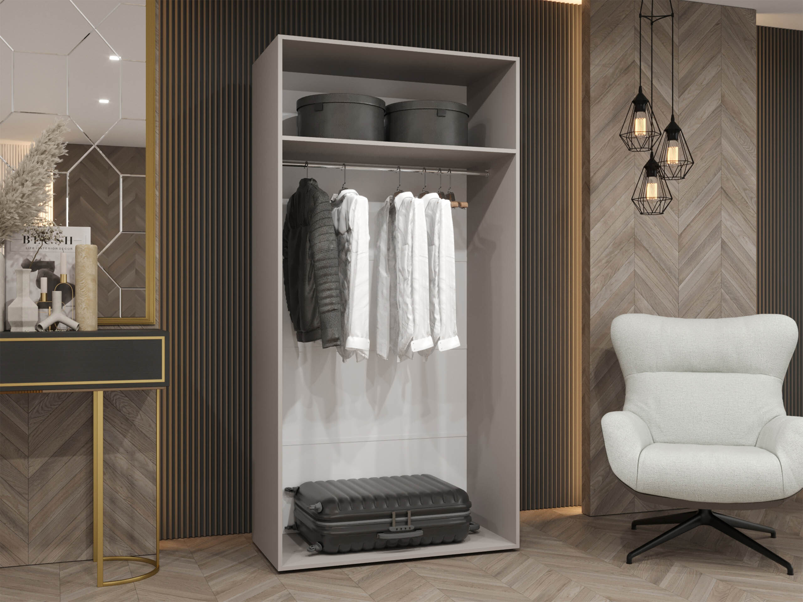 Vaatekaappi Hartford 597 (Musta)