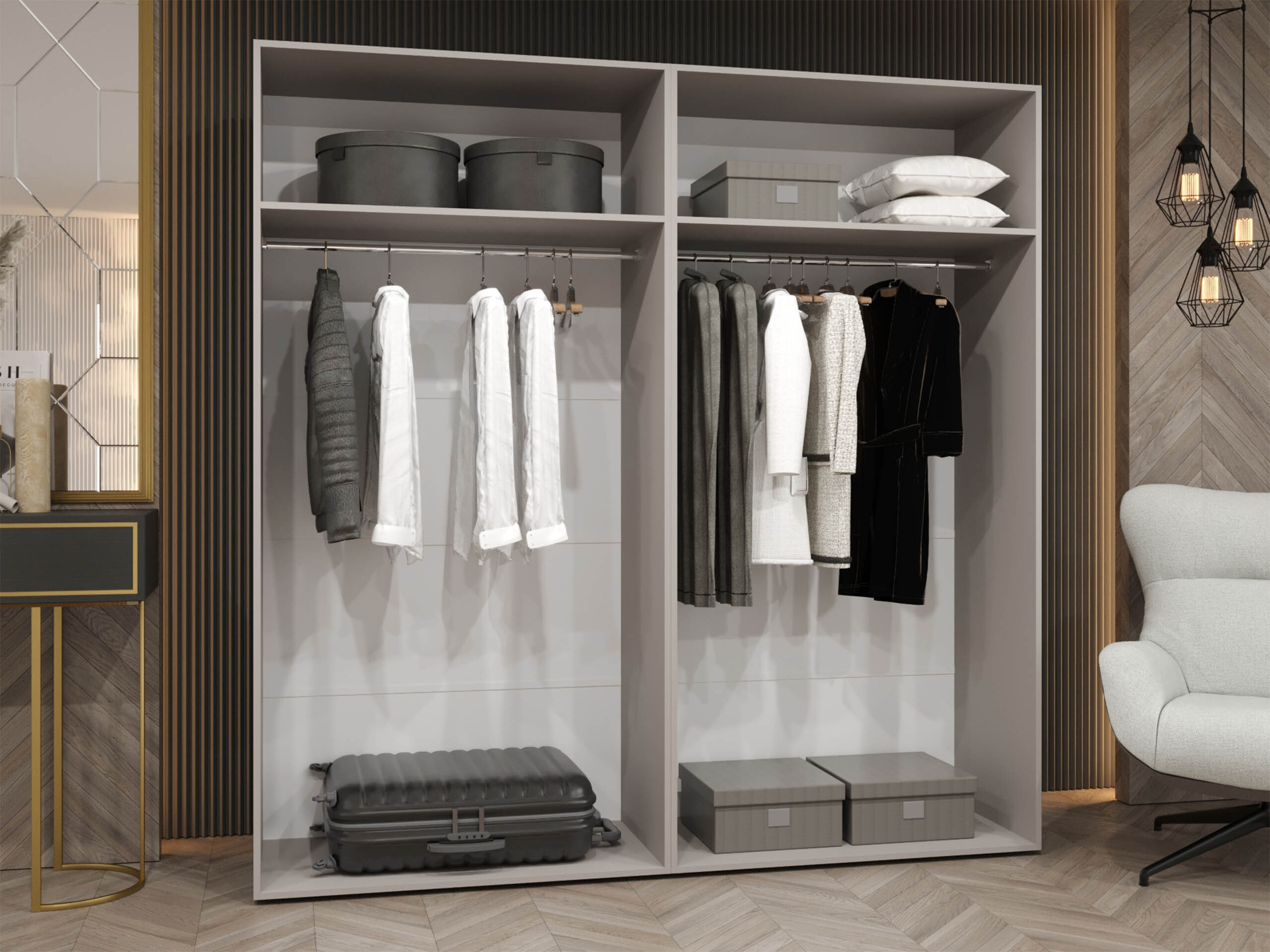 Vaatekaappi Hartford 605 (Musta)