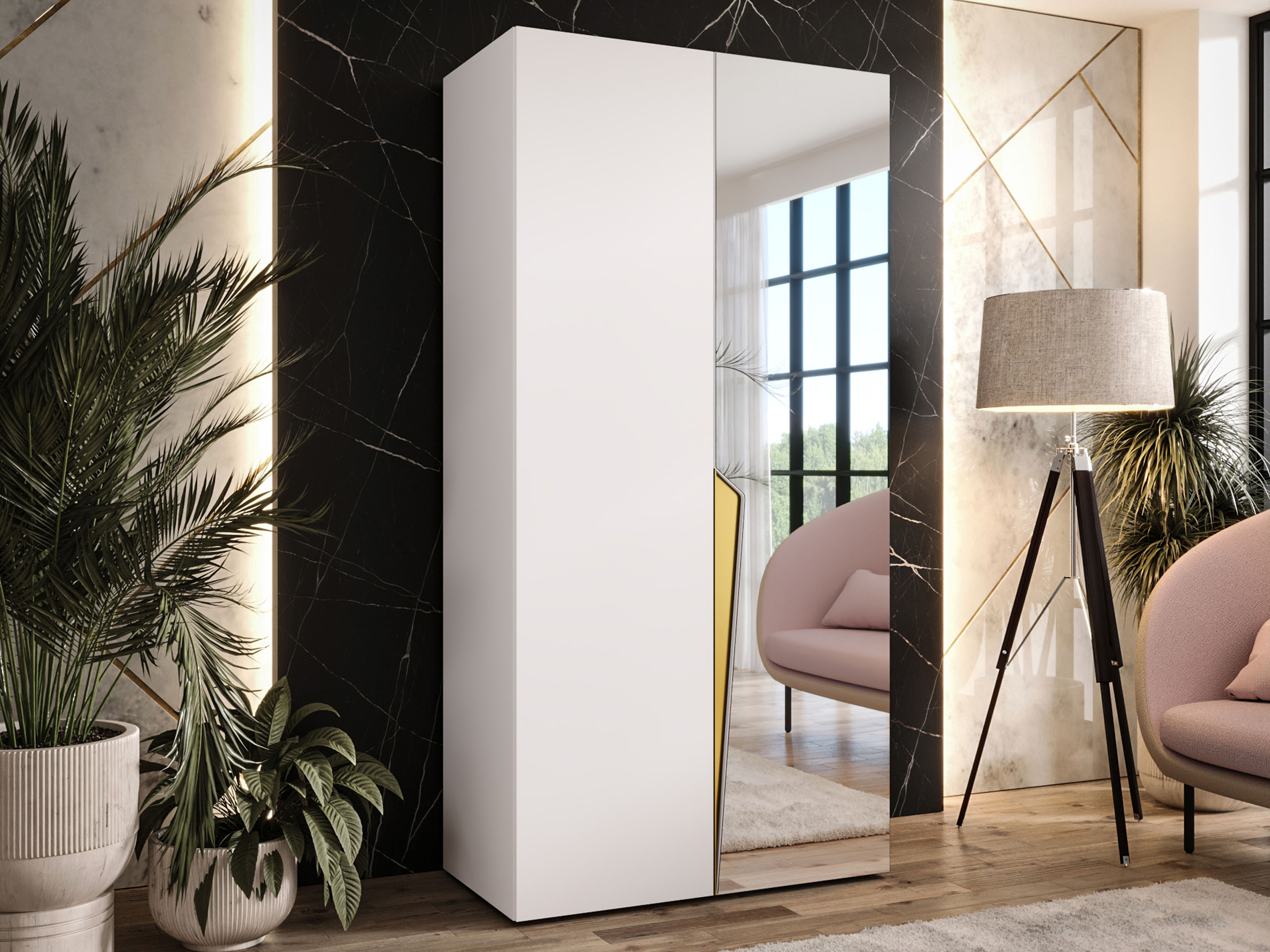 Vaatekaappi Hartford 608 (Valkoinen)