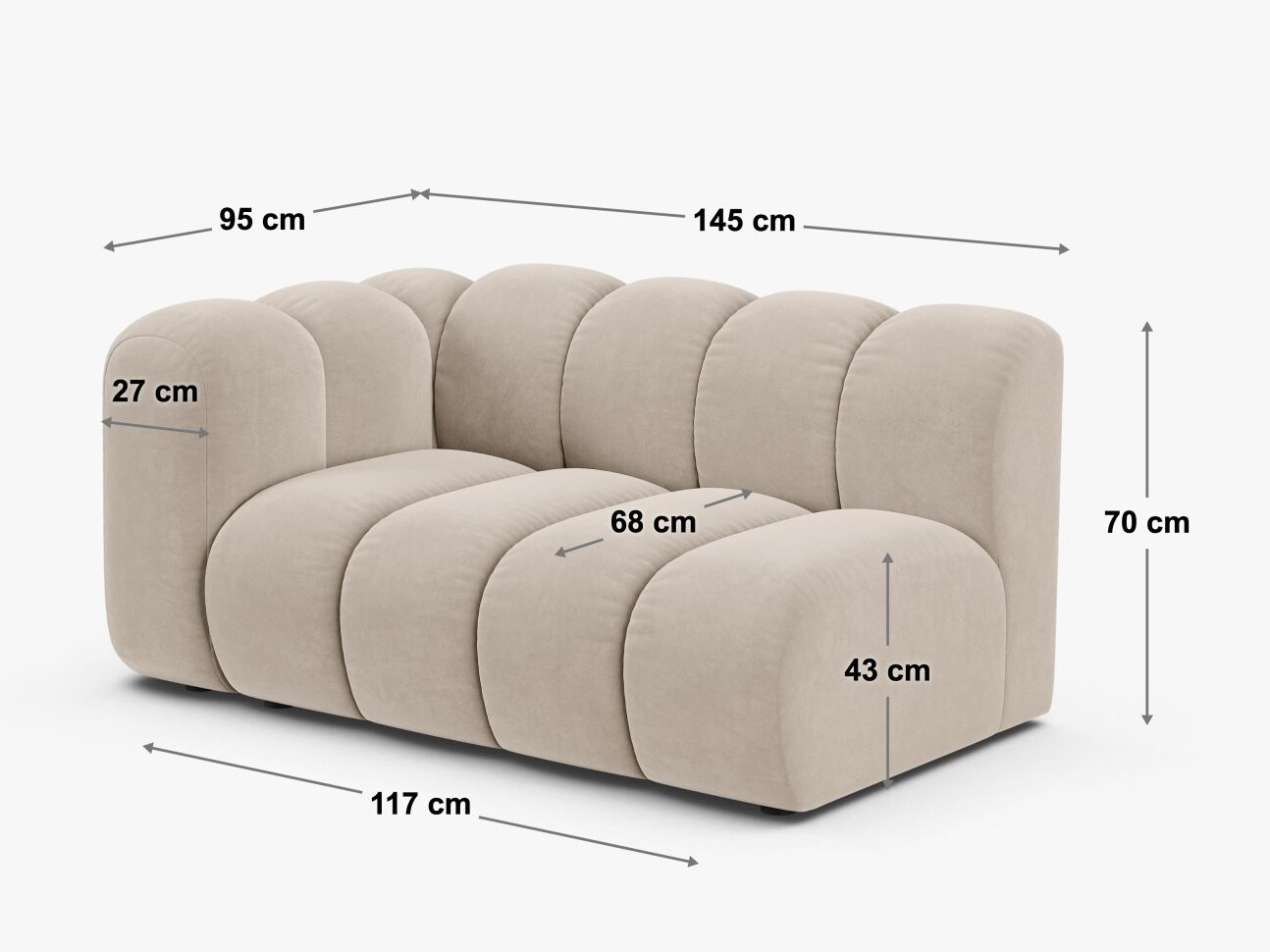Modulaarinen istuinyksikkö Cirleve 115 (Eden 20 Grafiitti)
